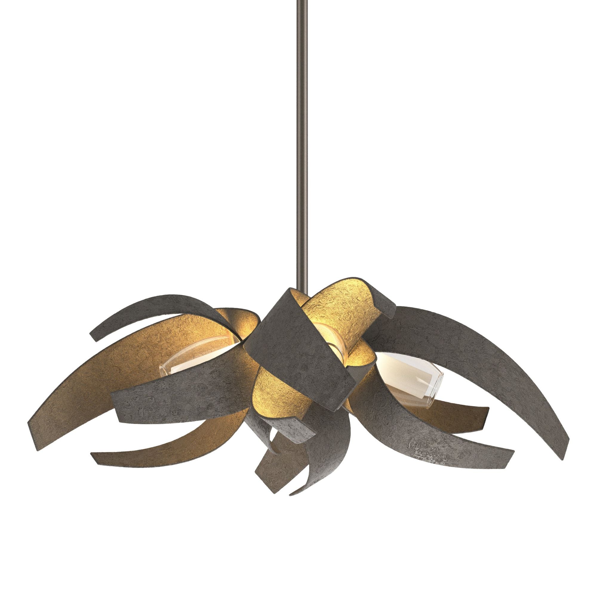 Corona Small Pendant 4-Light Clear Glass with Frosted Diffuser (YE) in Dark Smoke