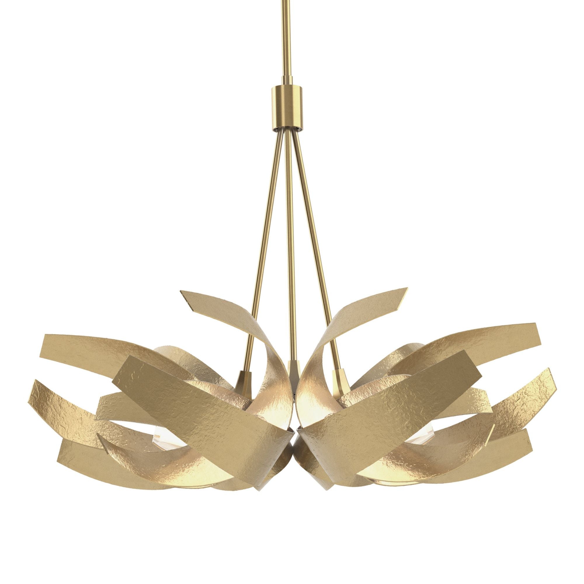 Corona Pendant 6-Light Clear Glass with Frosted Diffuser (YE) in Modern Brass