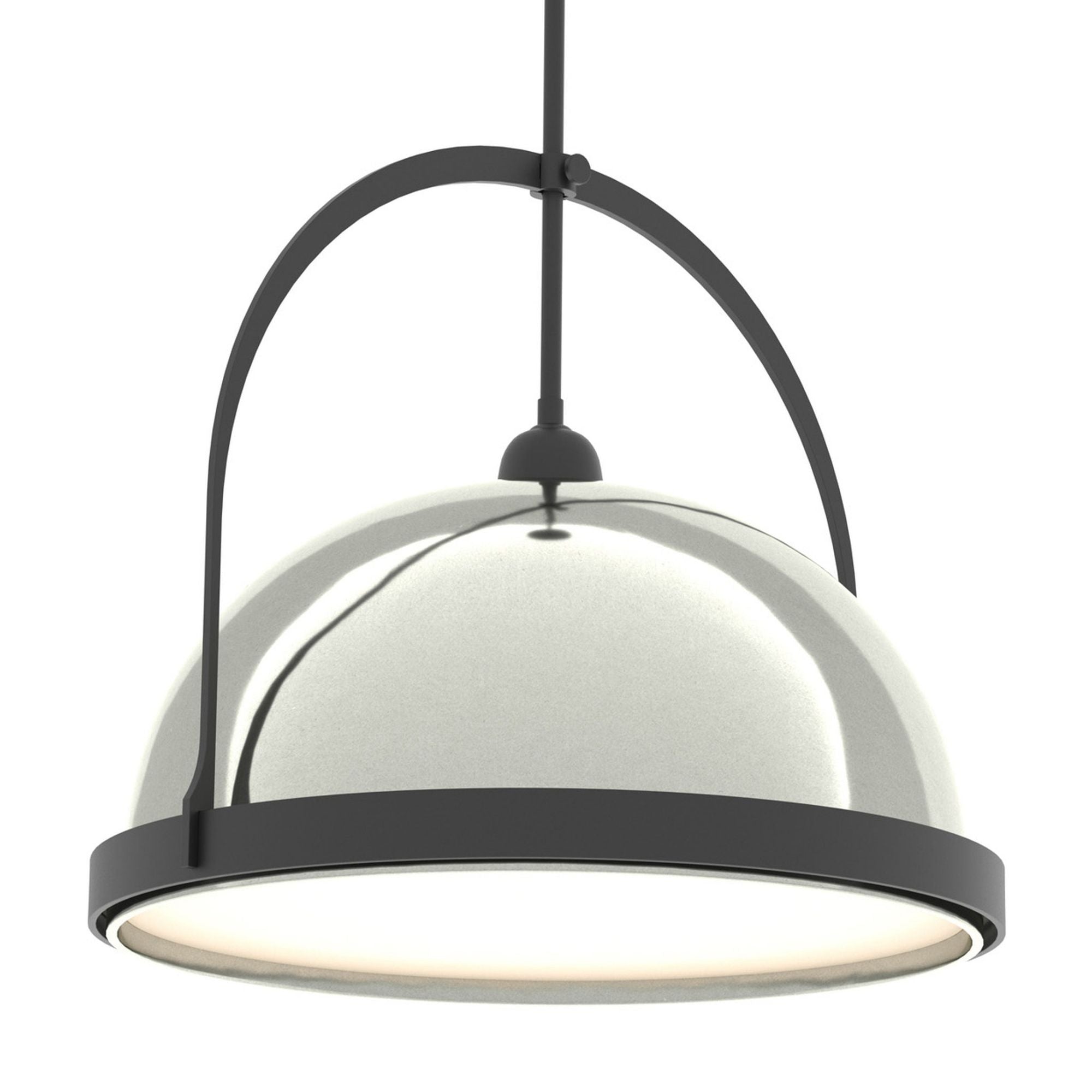 Atlas Large Pendant 1-Light Sterling Accent in Black