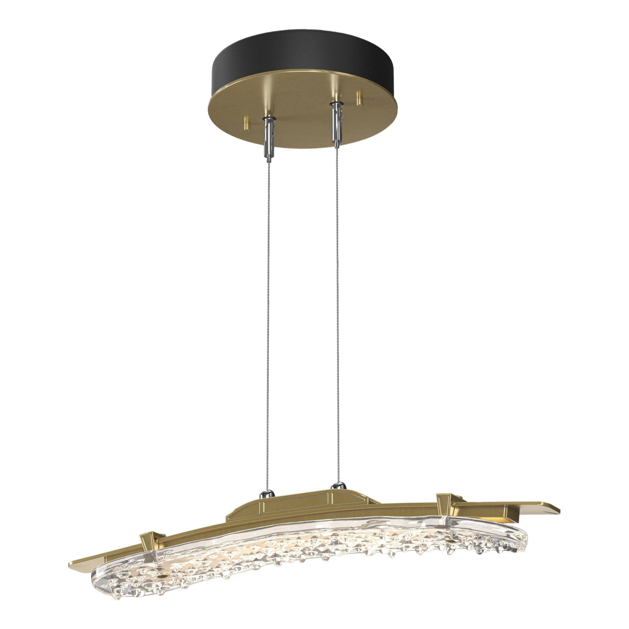 Glissade LED Pendant LED Clear Glass (ZM) in Modern Brass