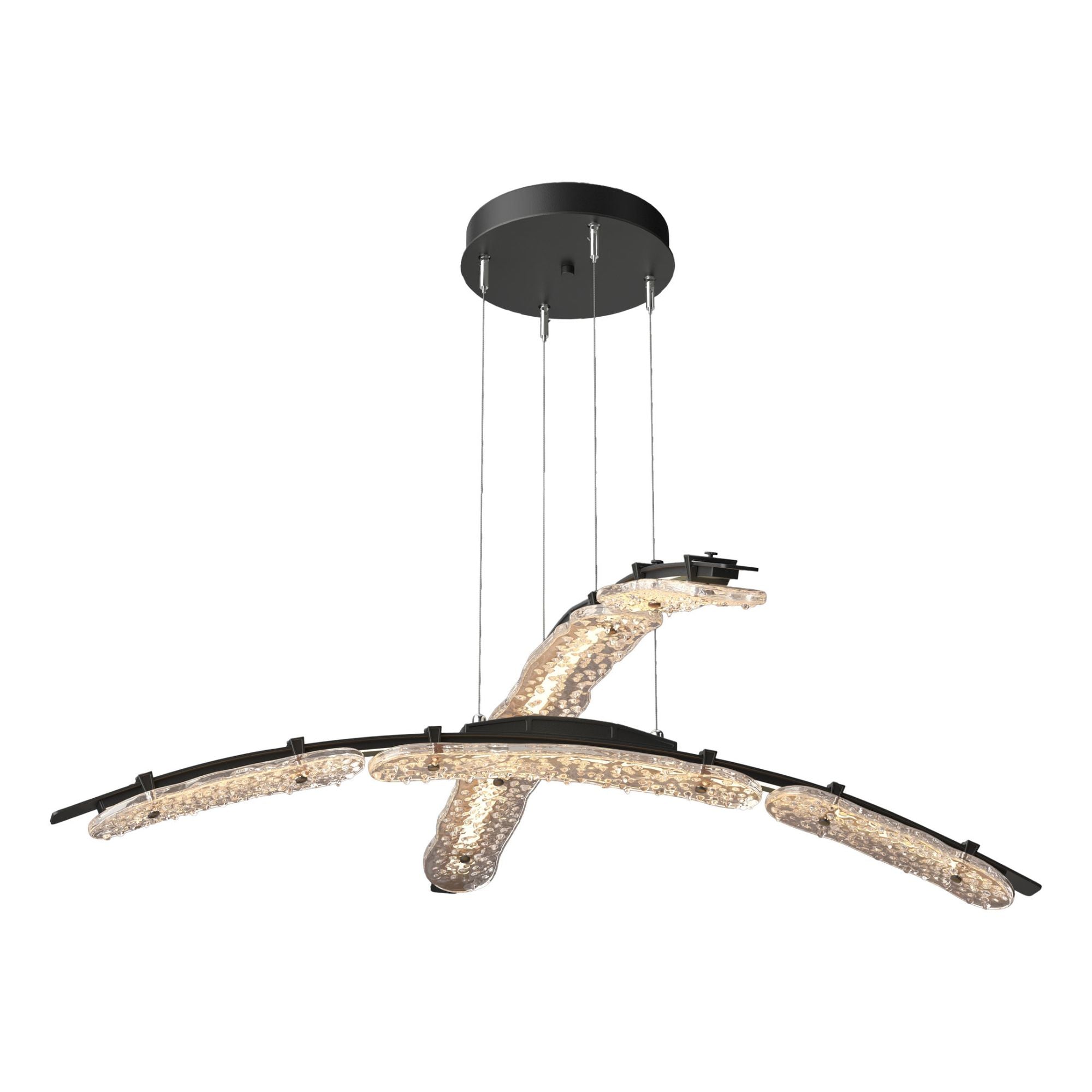 Glissade Double Large LED Pendant LED Clear Glass (ZM) in Black