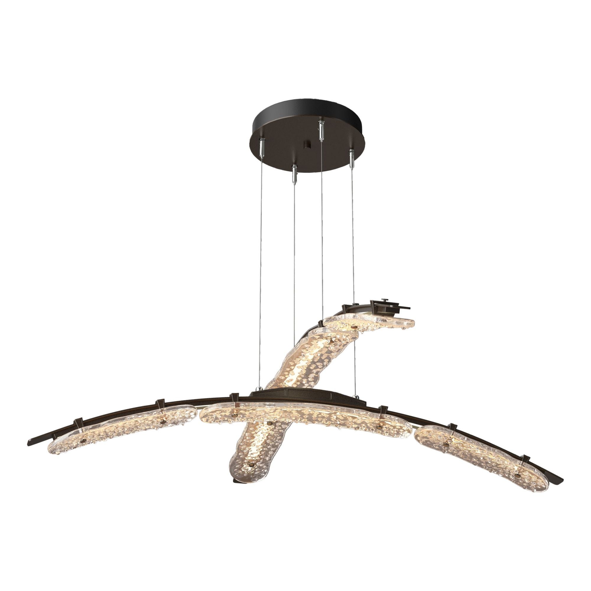 Glissade Double Large LED Pendant LED Clear Glass (ZM) in Oil Rubbed Bronze