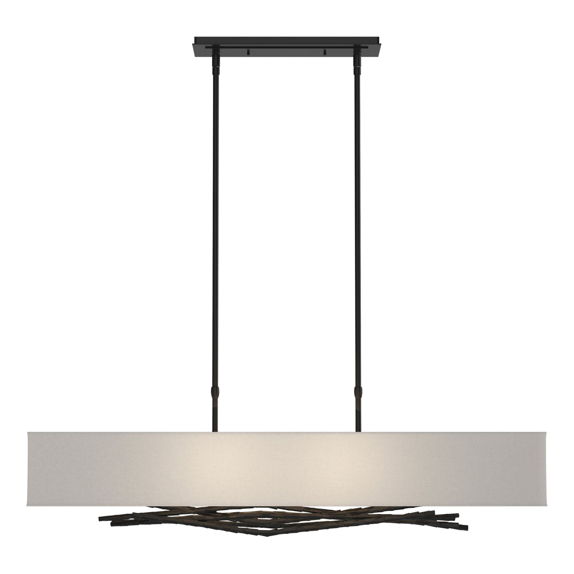 Brindille Pendant 4-Light Natural Anna Shade (SF) in Black