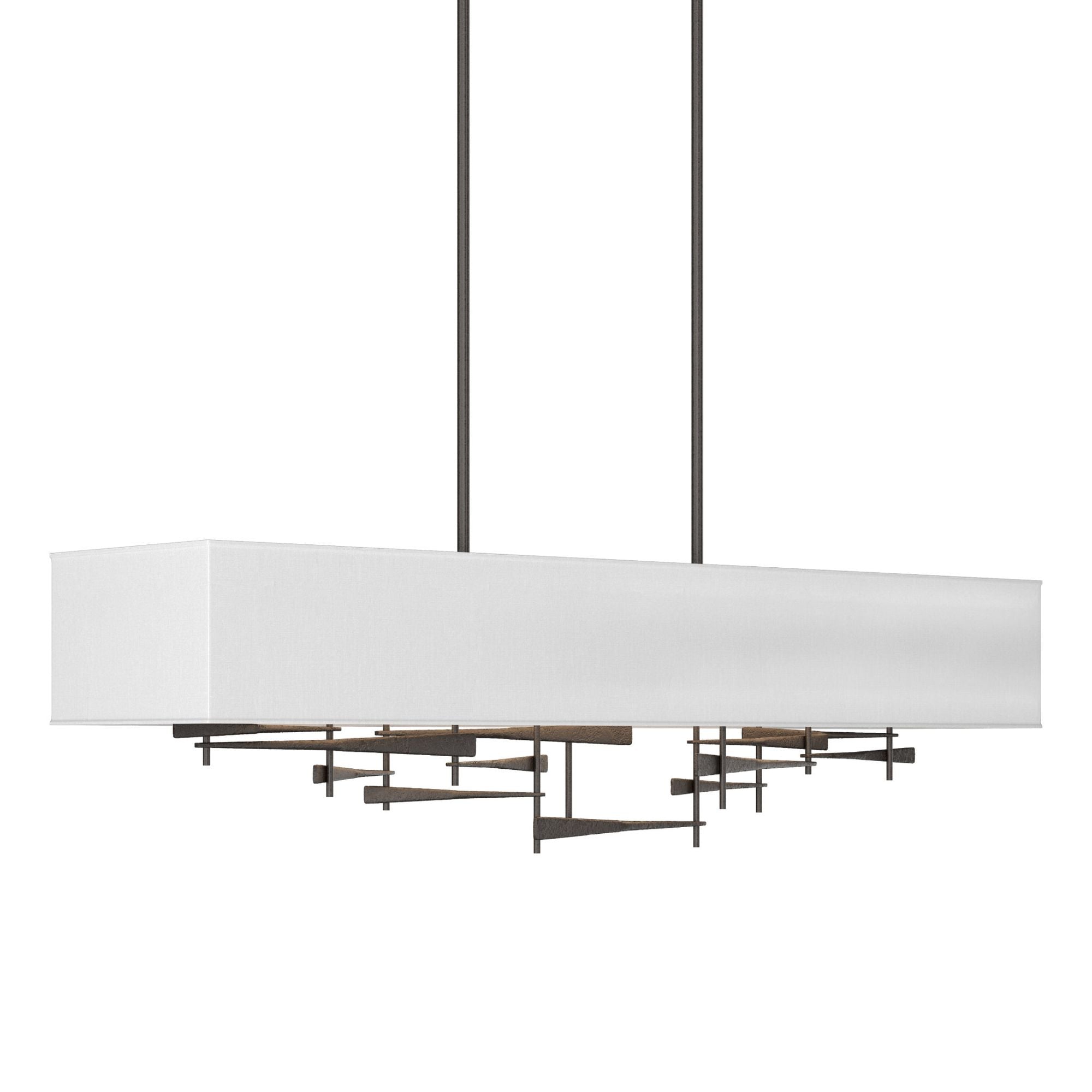 Cavaletti Pendant 4-Light Natural Anna Shade (SF) in Oil Rubbed Bronze