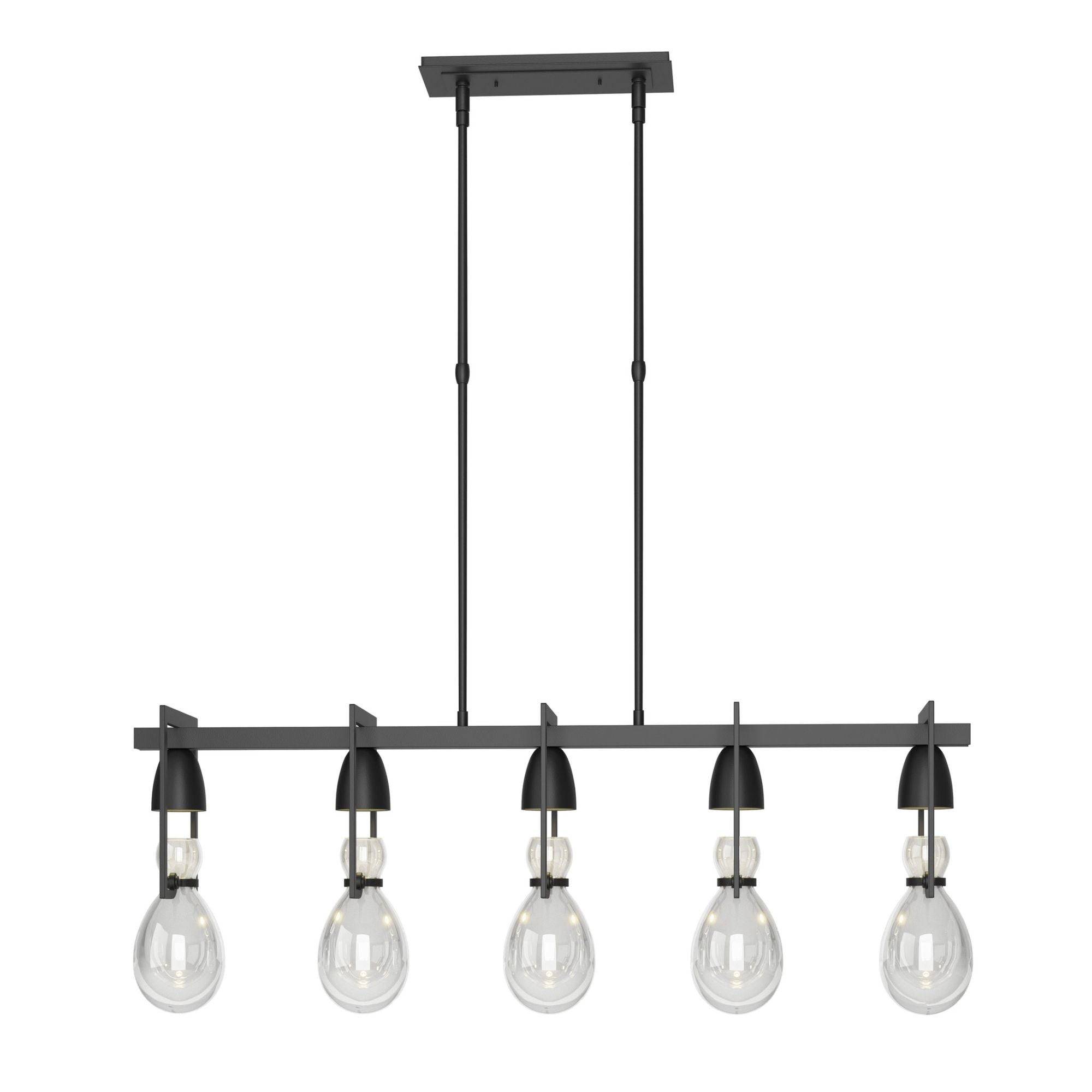 Apothecary Pendant 5-Light Clear Glass (ZM) in Black