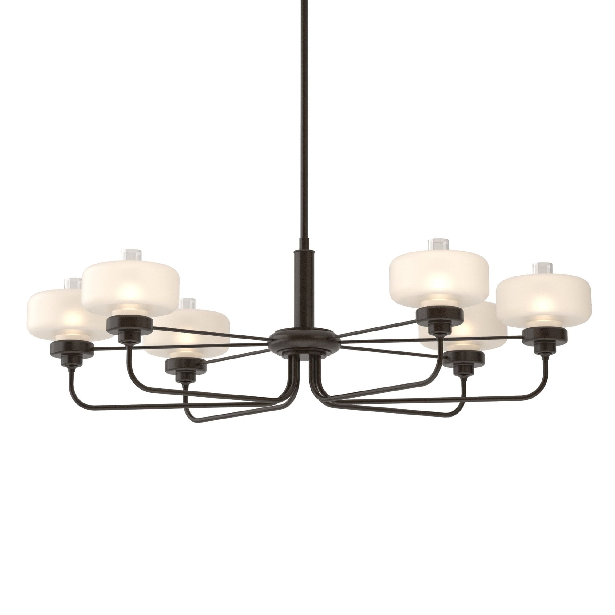 Nola Pendant 6-Light Clear Glass with Frosted Diffuser (YE) in Oil Rubbed Bronze