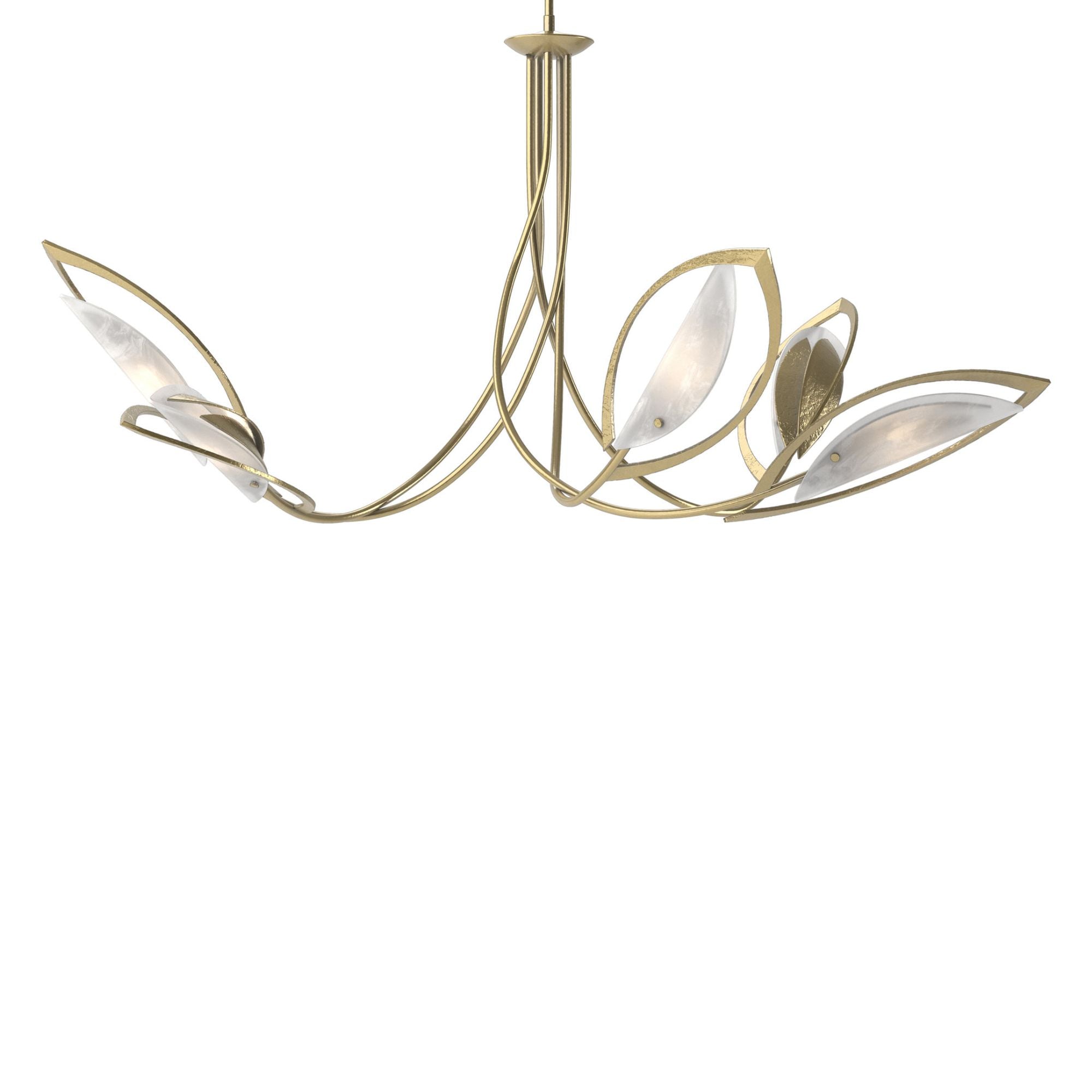 Aerial Pendant 5-Light Frosted Glass (FD) in Modern Brass