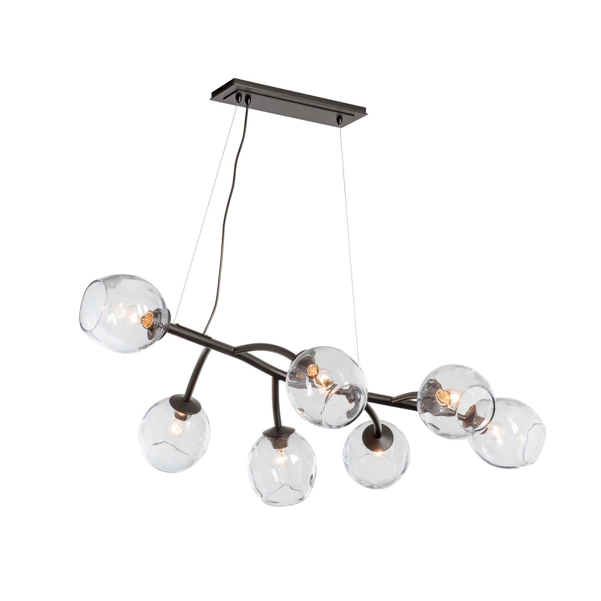 Vine Pendant 7-Light Clear Glass (ZM) in Dark Smoke