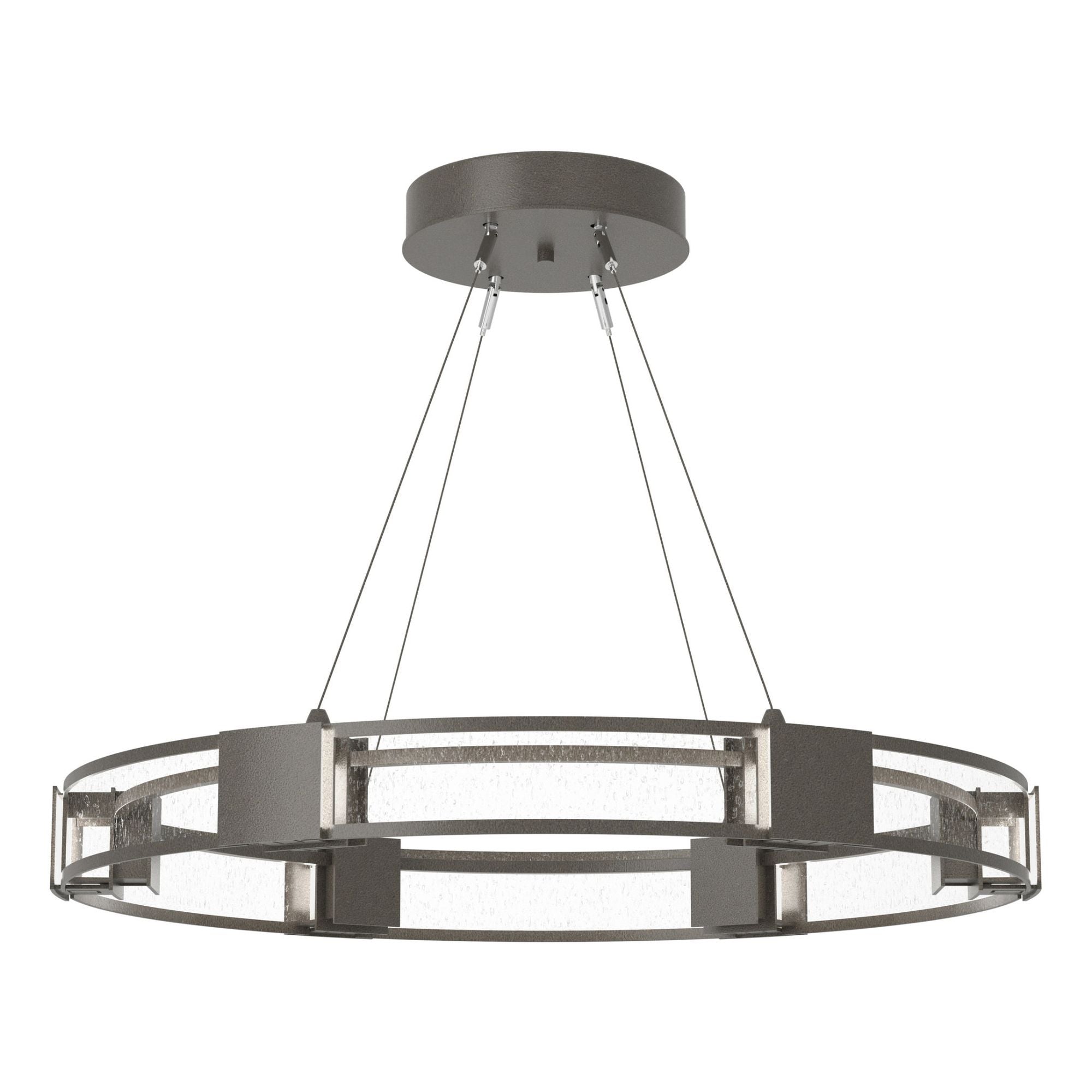 Aura Glass Pendant 6-Light Seeded Clear Glass (II) in Dark Smoke