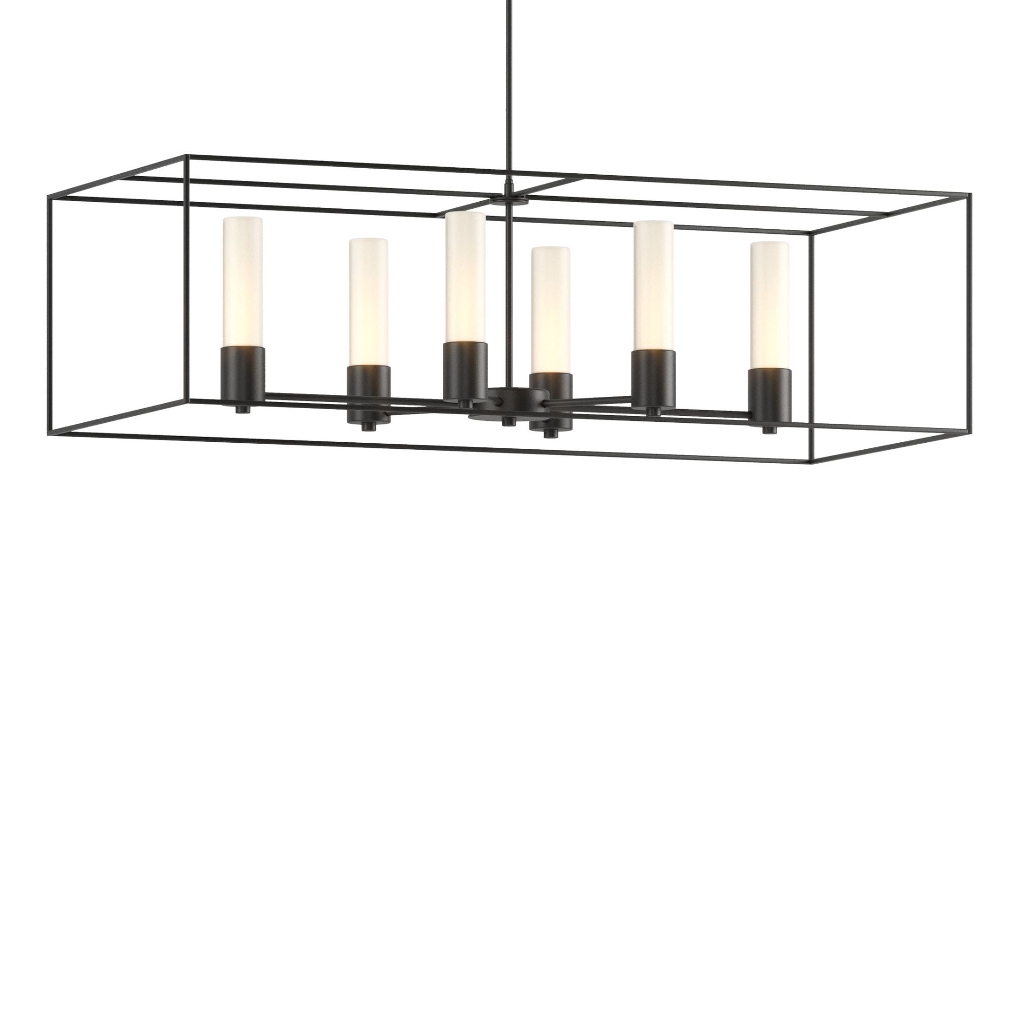 Portico Pendant 6-Light Black Accent Opal Glass (GG) in Black
