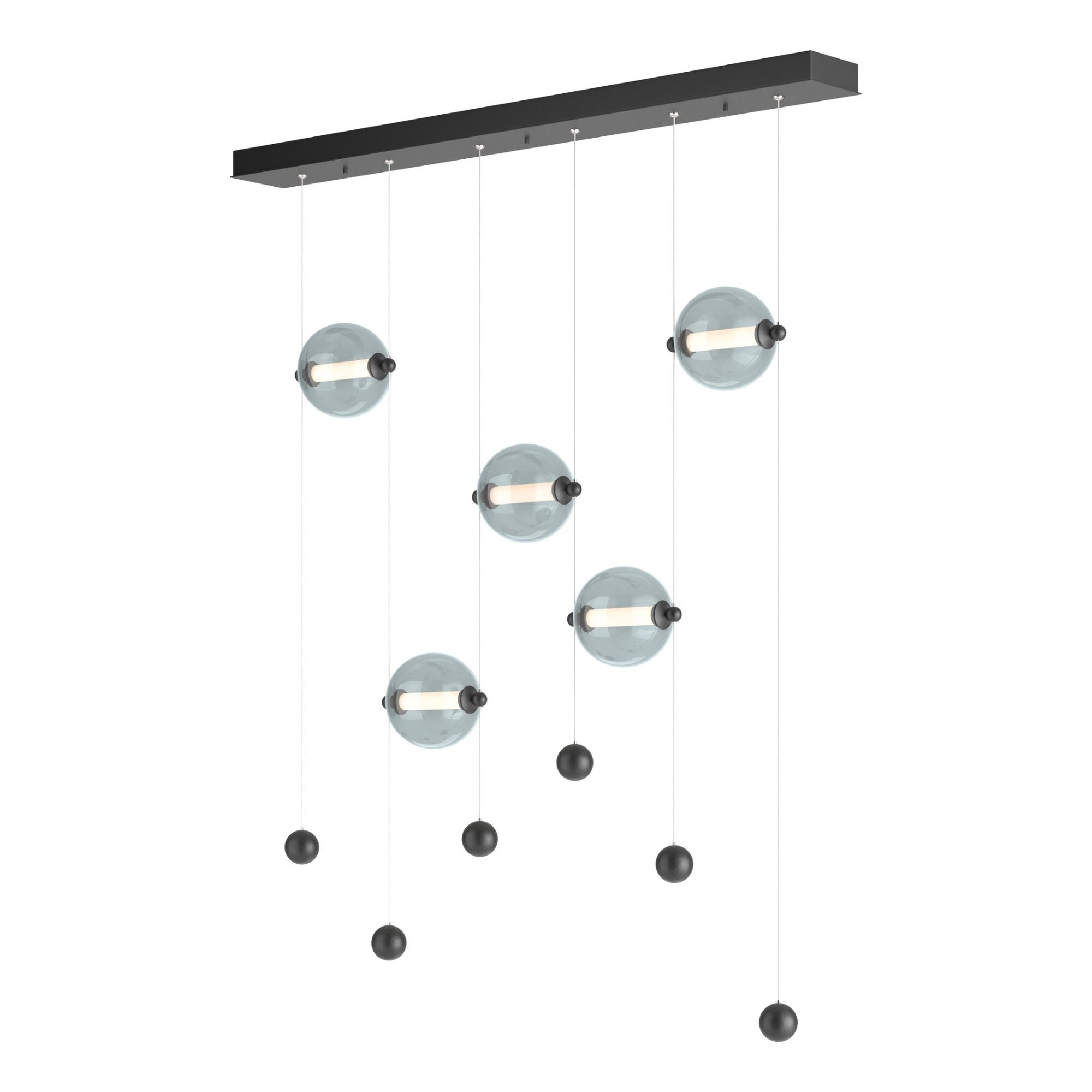 Abacus 5-Light LED Pendant LED Cool Grey Glass (YL) in Black