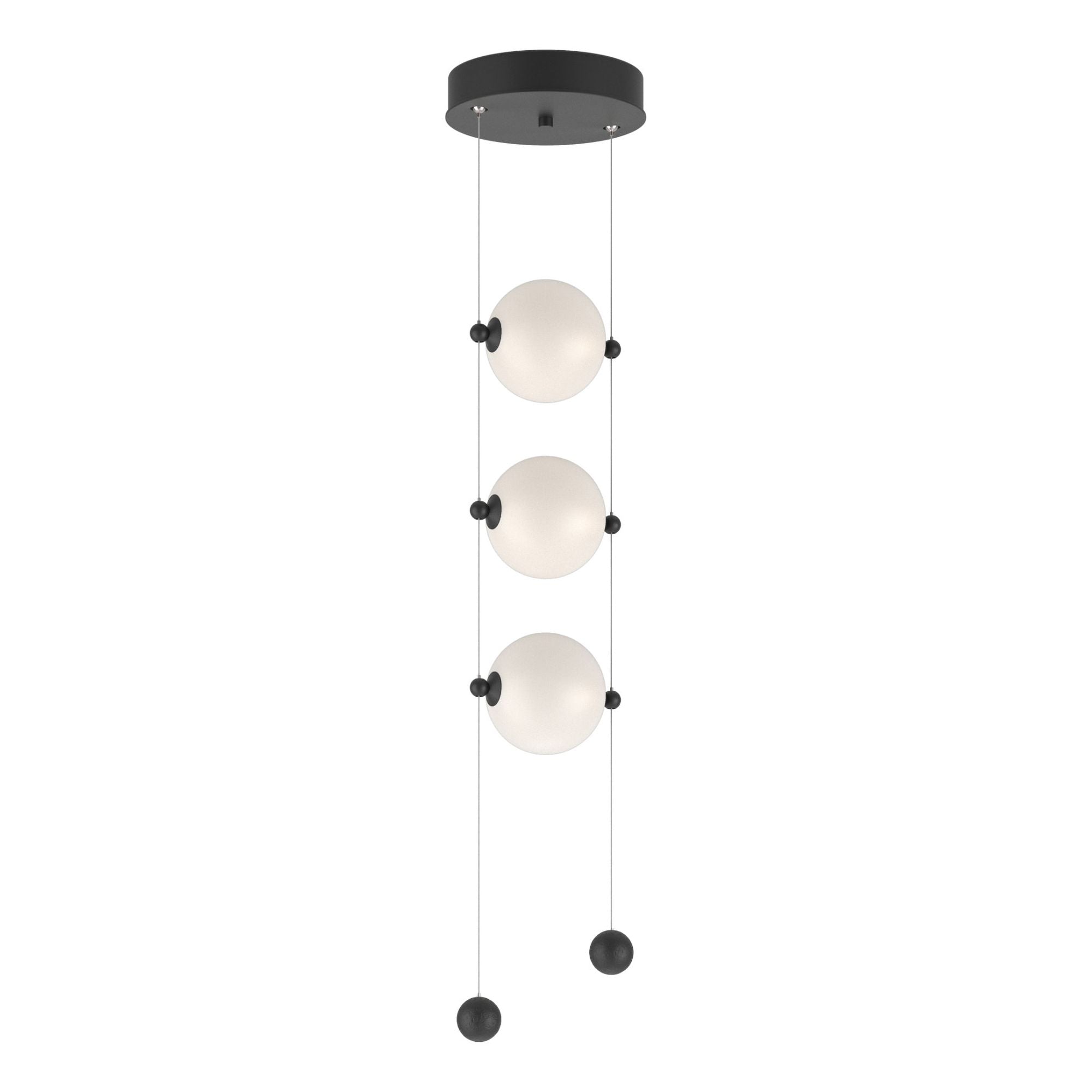 Abacus 3-Light LED Pendant LED Opal Glass (GG) in Black