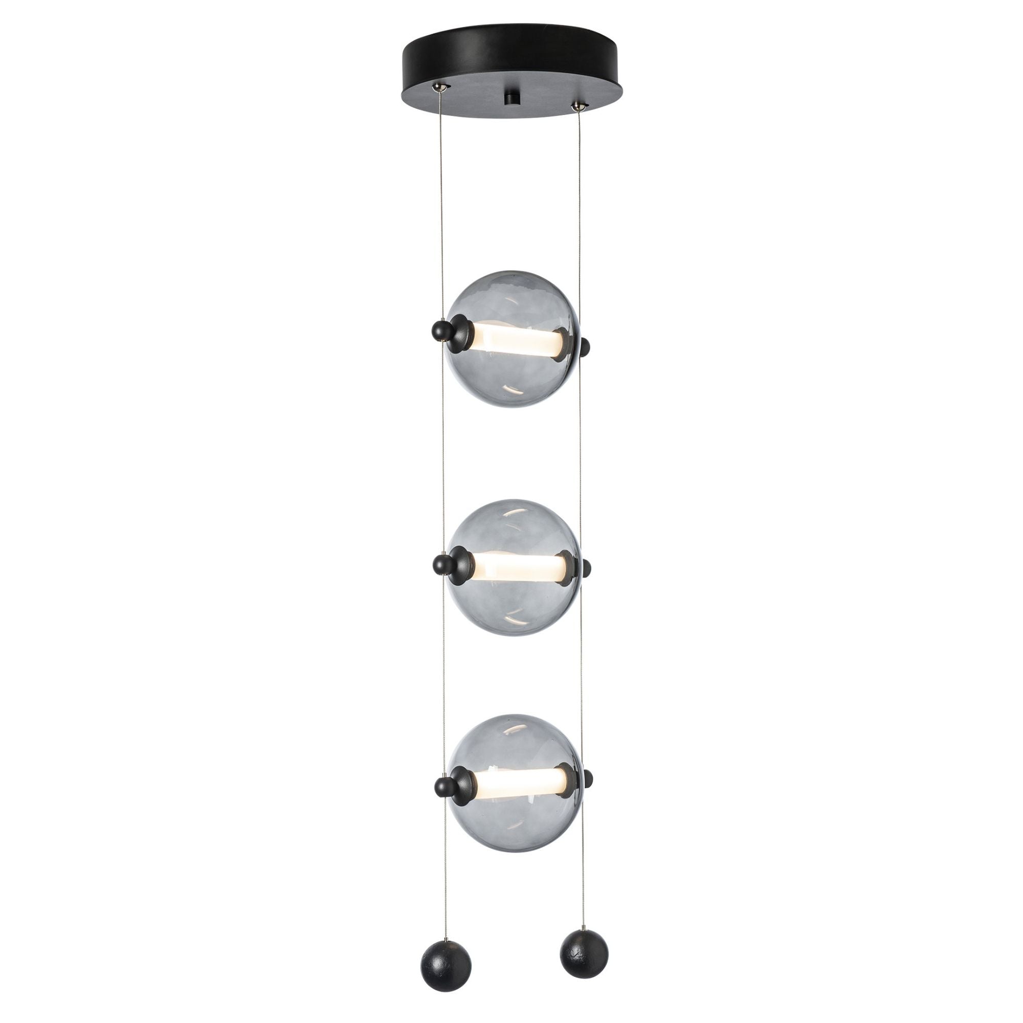 Abacus 3-Light LED Pendant LED Cool Grey Glass (YL) in Black
