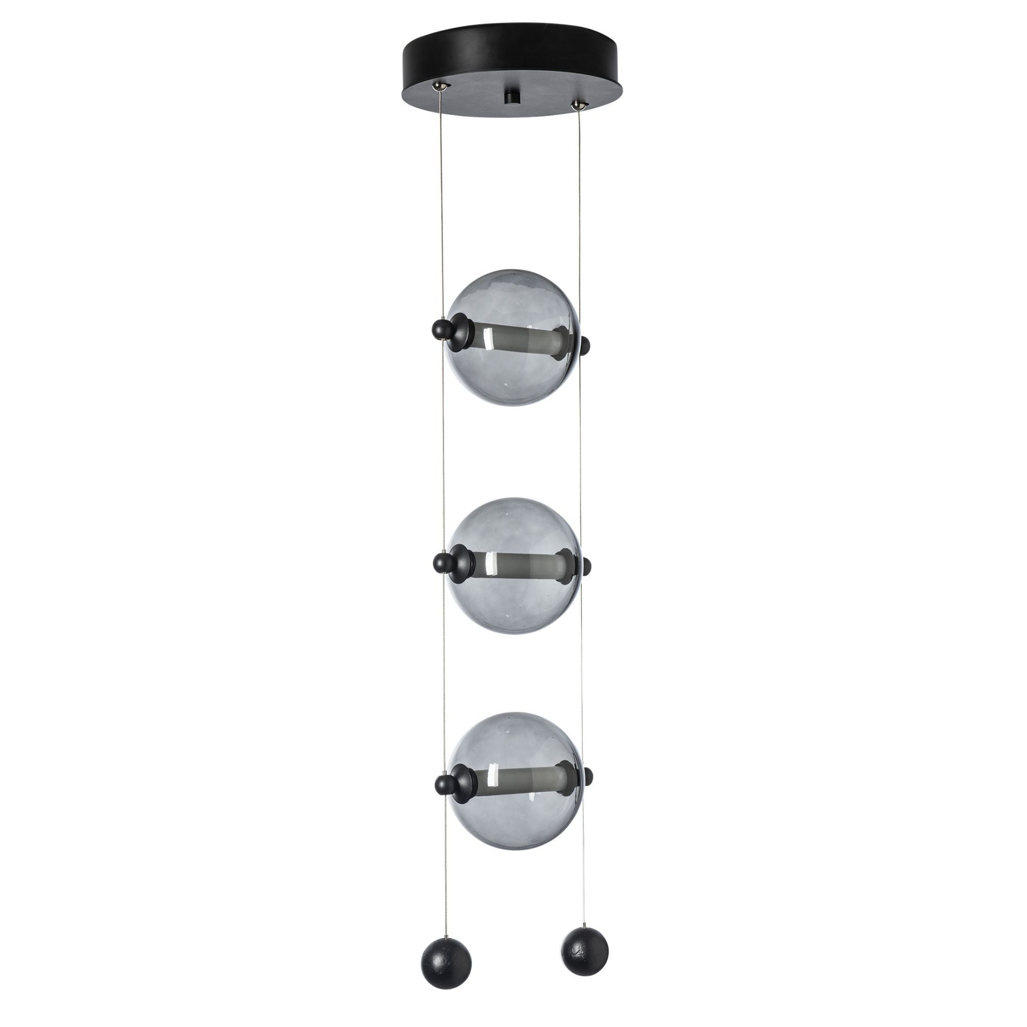 Abacus 3-Light LED Pendant LED Cool Grey Glass (YL) in Black