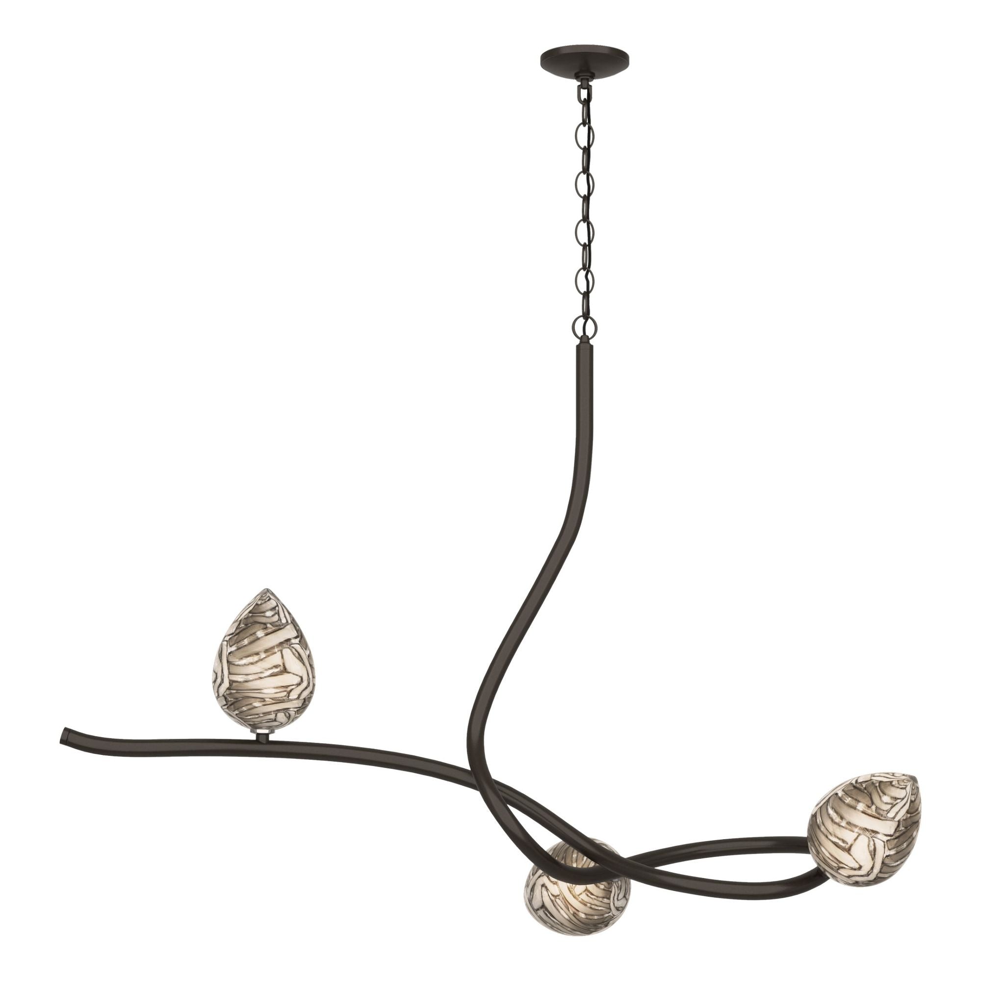 Floret Pendant 3-Light Floret Glass (CA) in Oil Rubbed Bronze