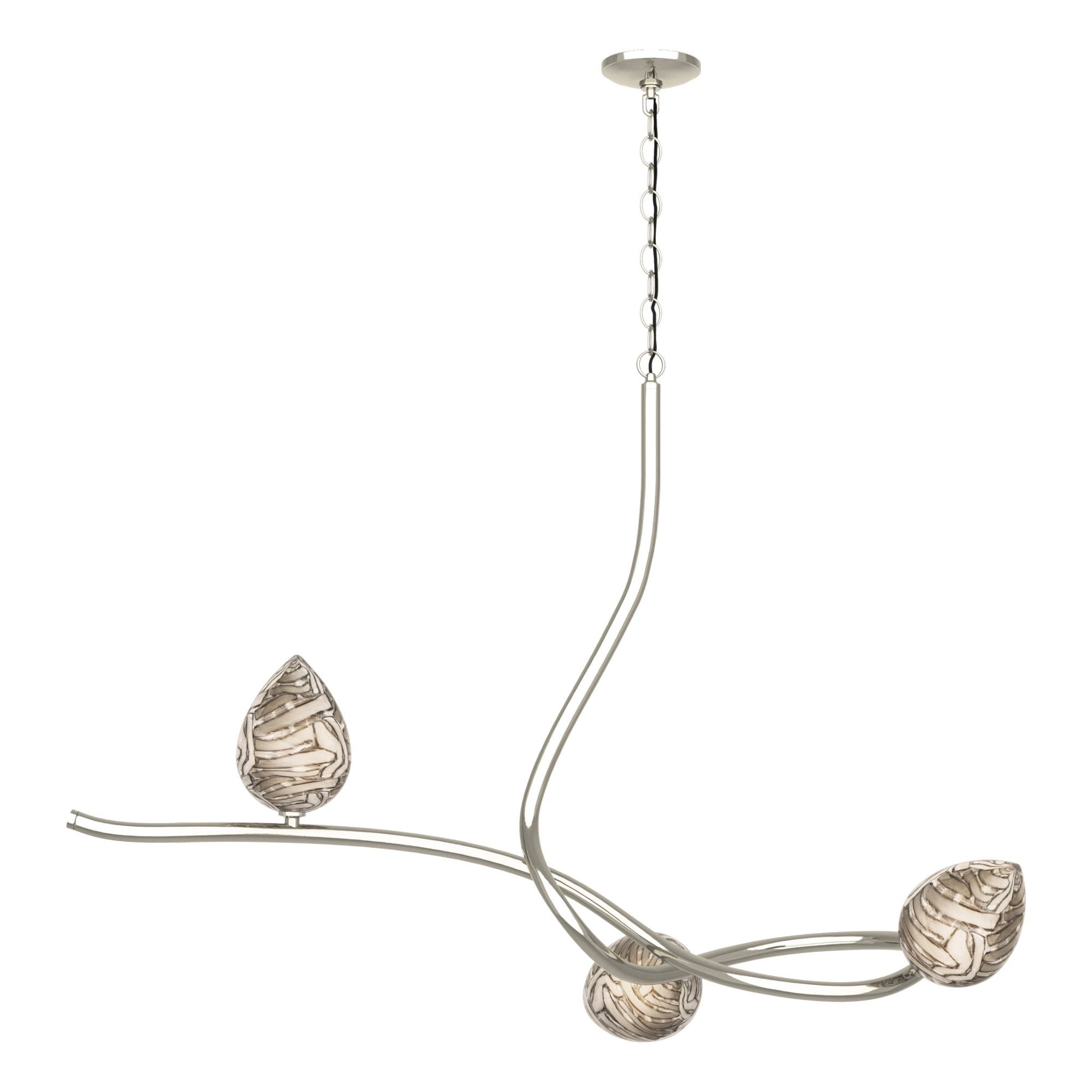 Floret Pendant 3-Light Floret Glass (CA) in Sterling