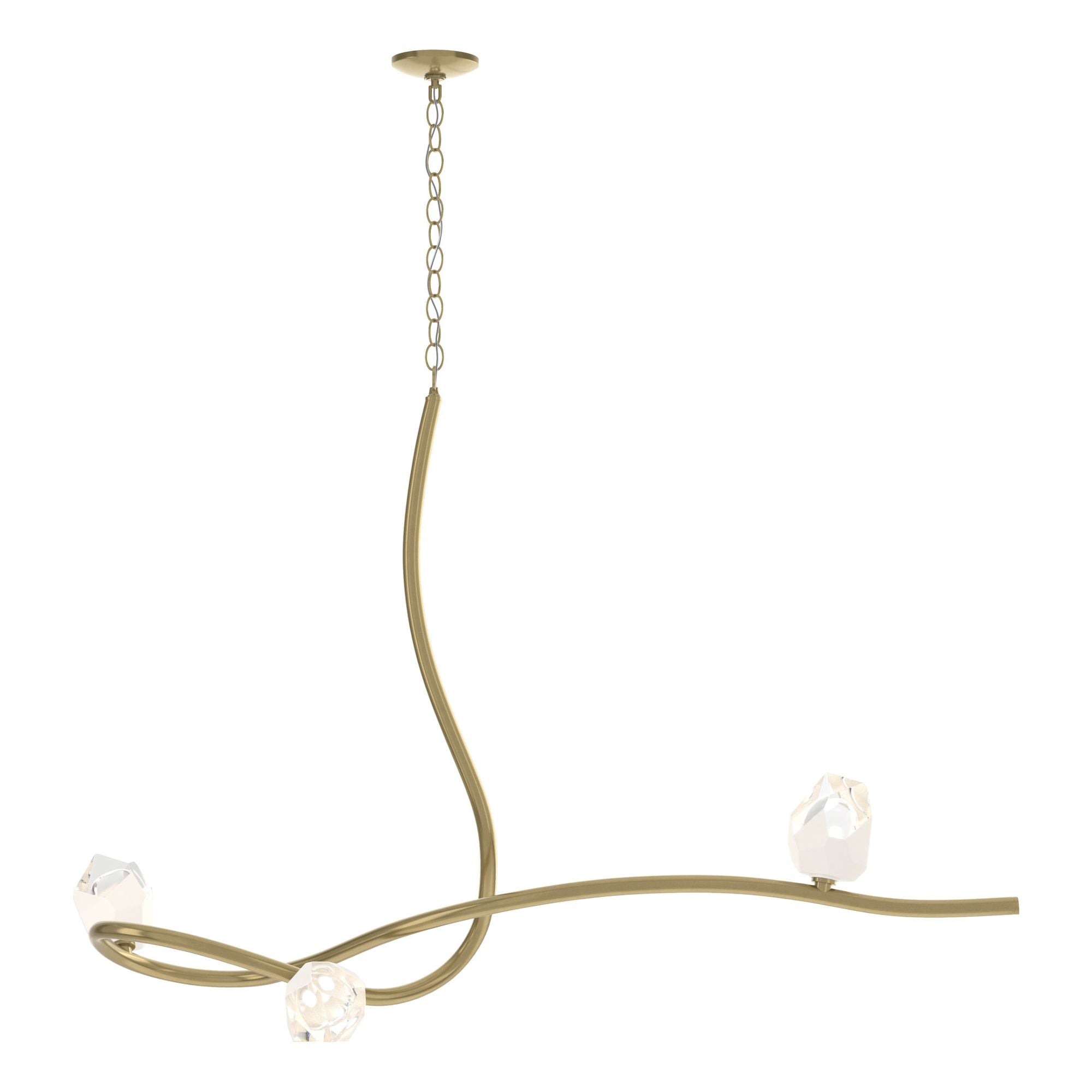 Glacier 3-Light Pendant 3-Light White Crystal (WP) in Modern Brass