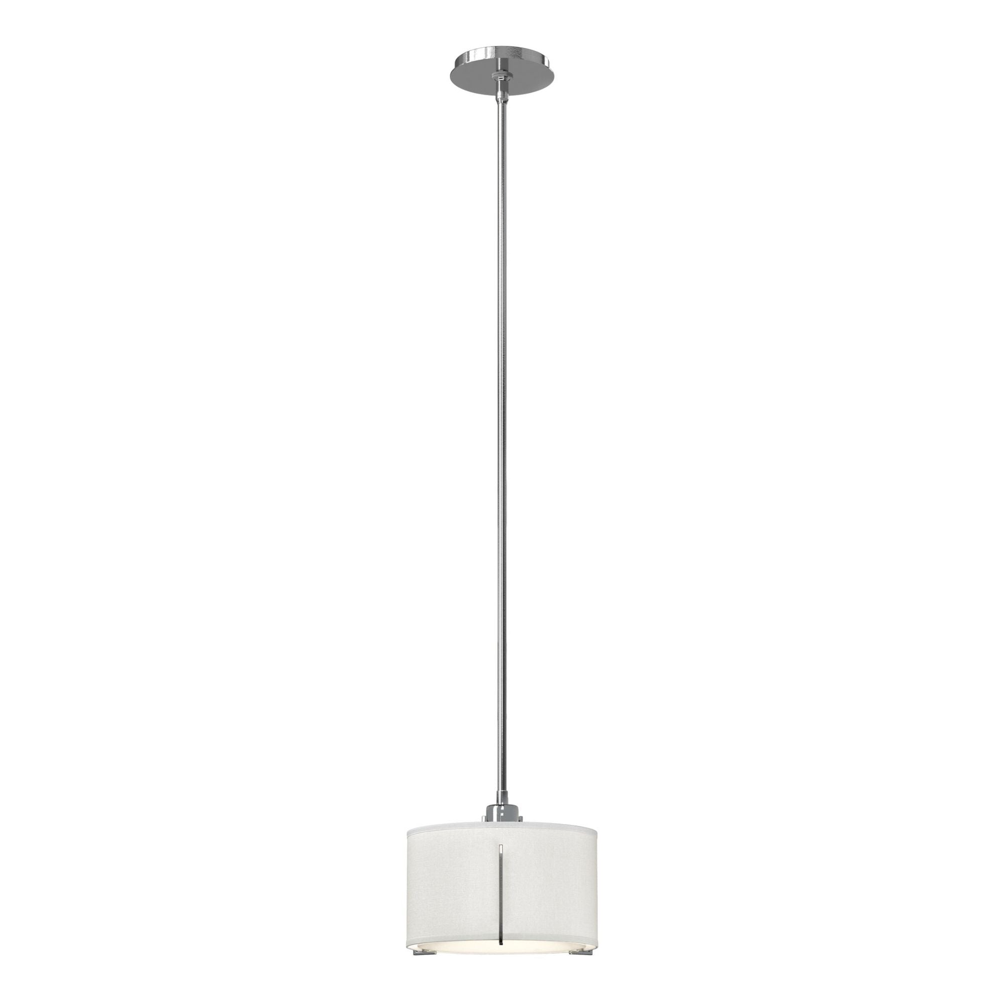 Exos Small Single Shade Pendant 1-Light Natural Anna Shade (SF) in Sterling