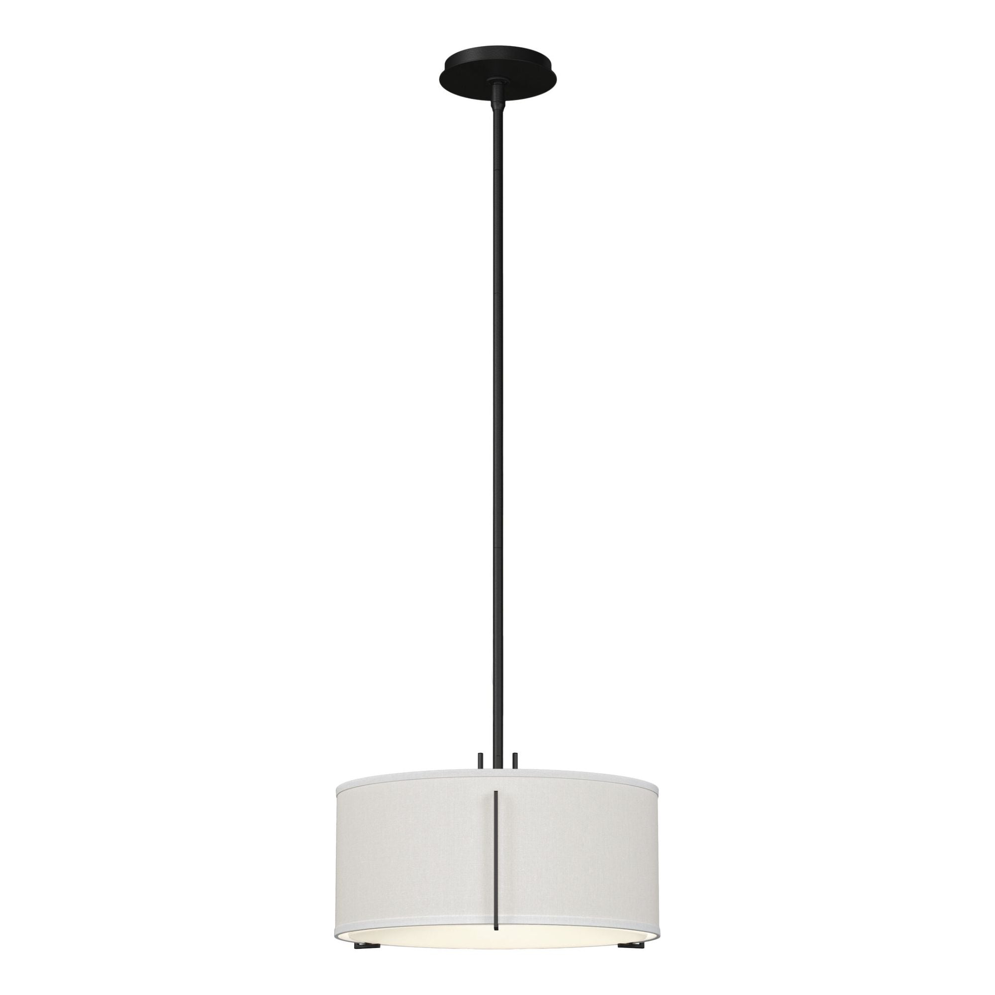 Exos Single Shade Pendant 3-Light Natural Anna Shade (SF) in Black