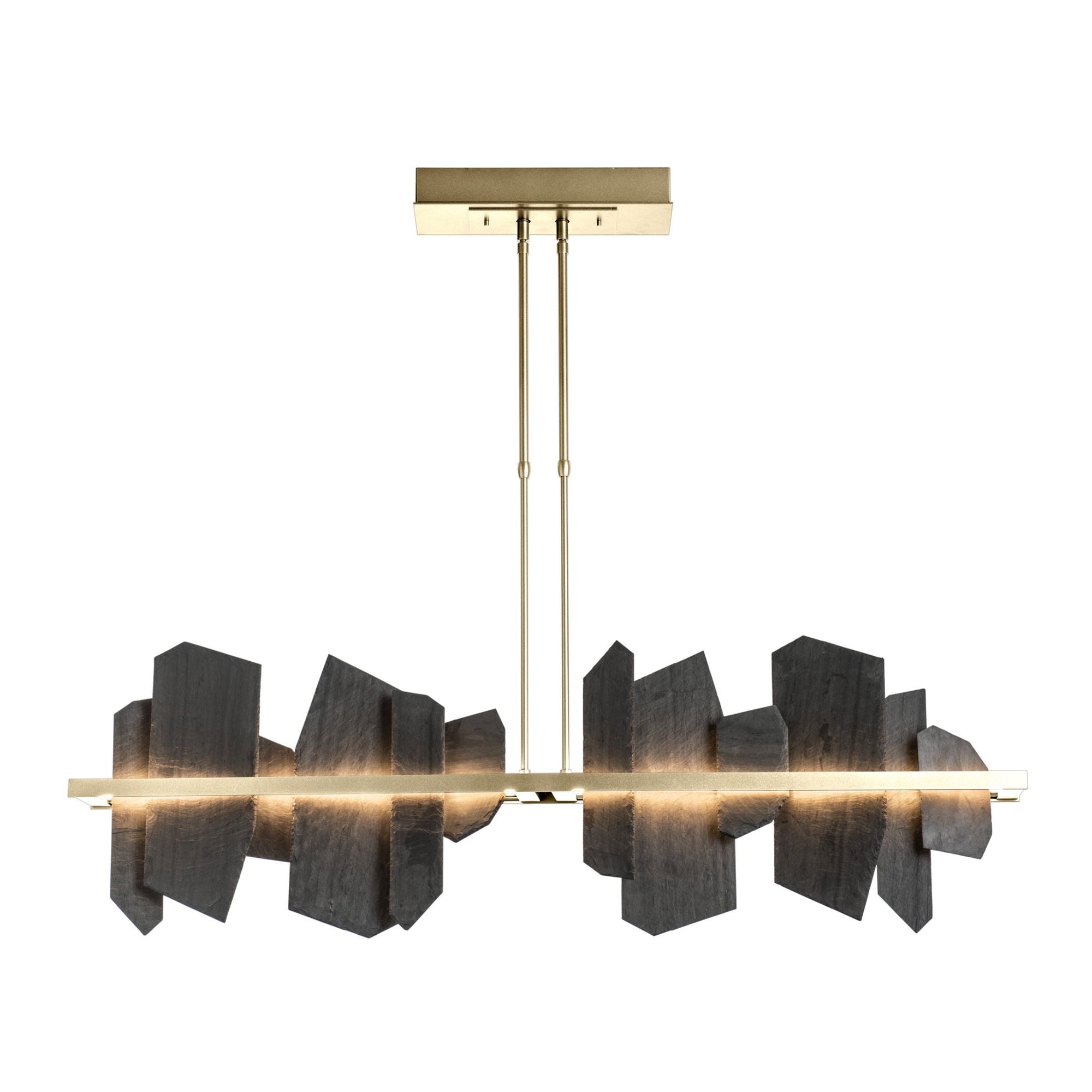 Ardesia Linear LED Pendant Slate LED in Modern Brass