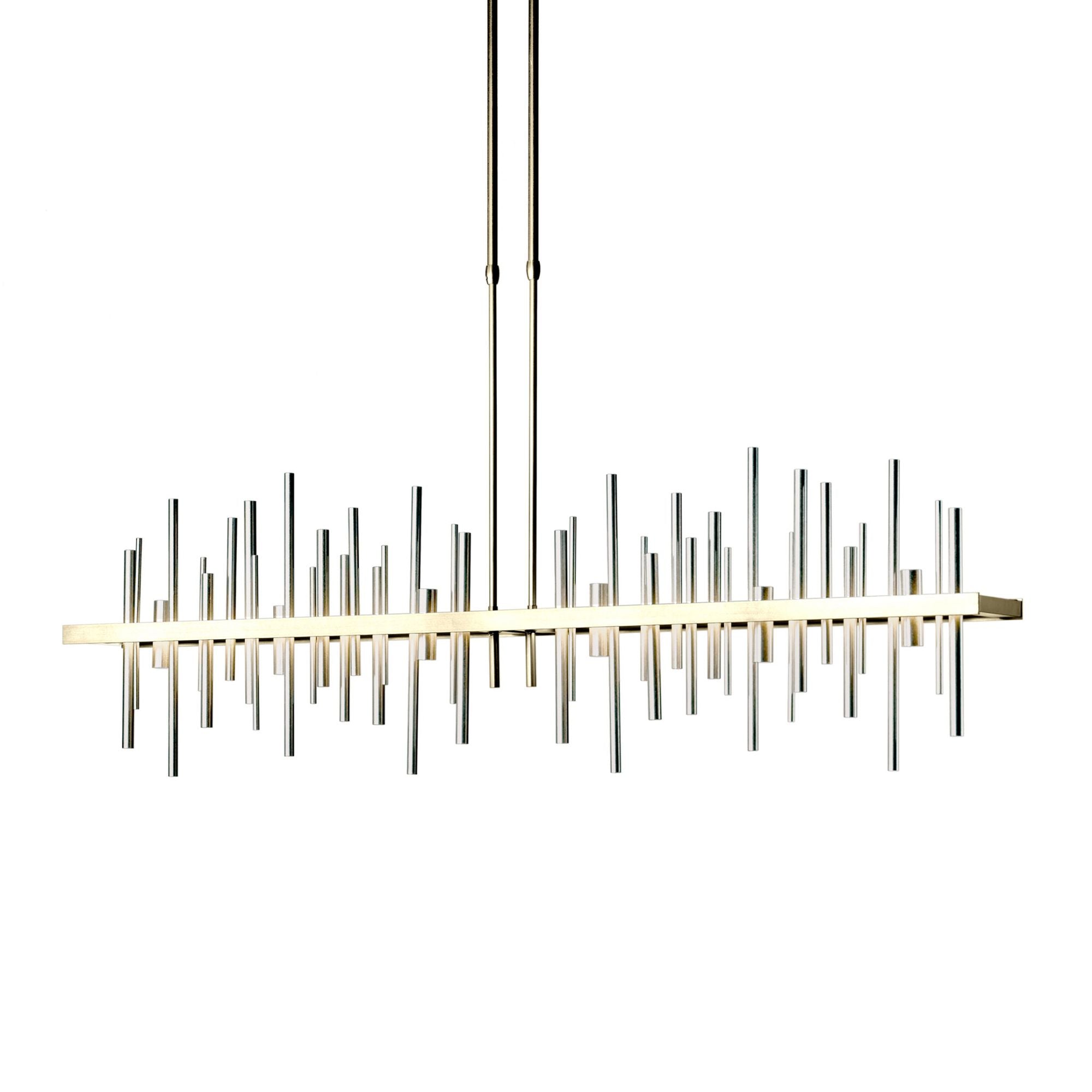 Cityscape Large LED Pendant Sterling Accent LED in Modern Brass