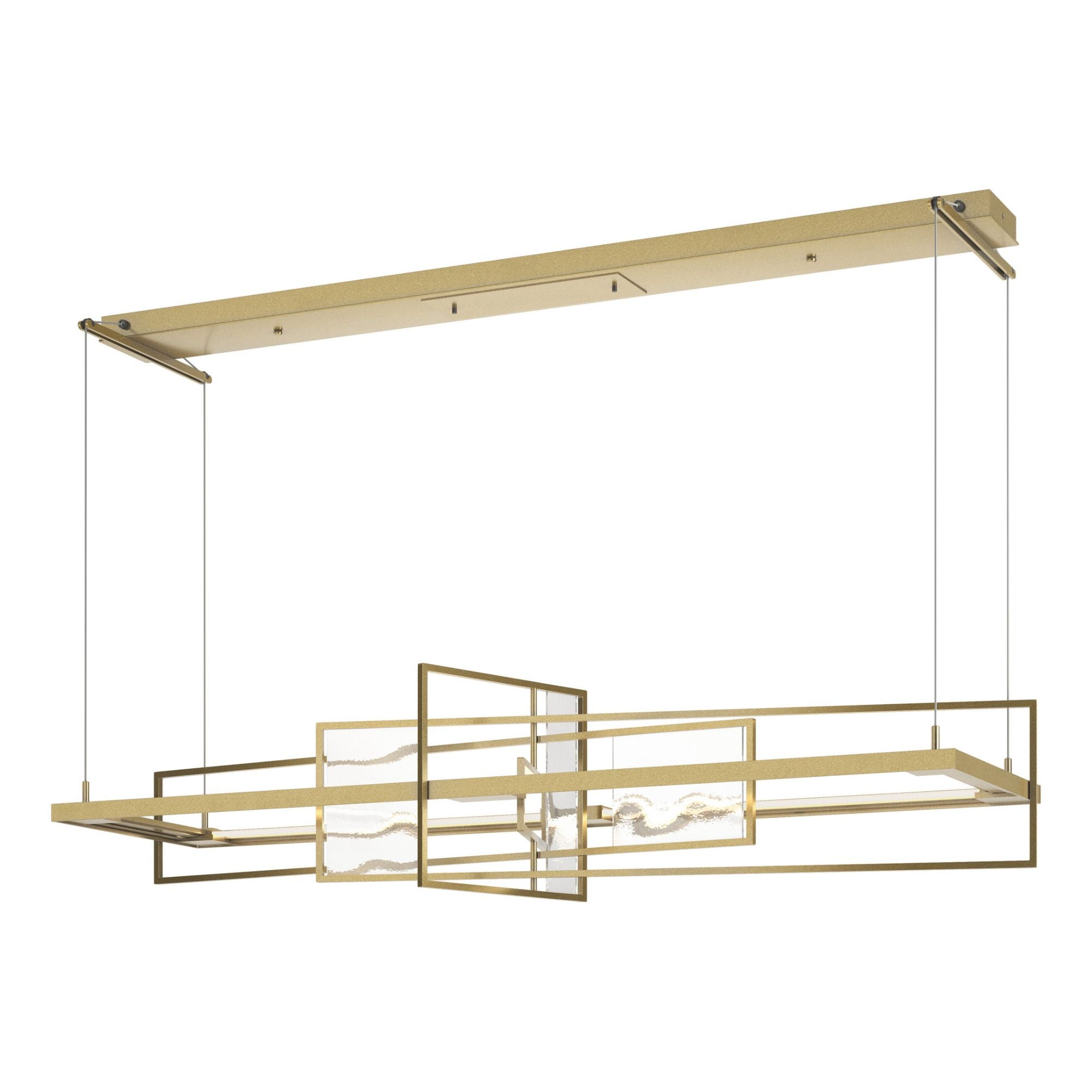 Summer LED Pendant Aqualite Glass LED in Modern Brass