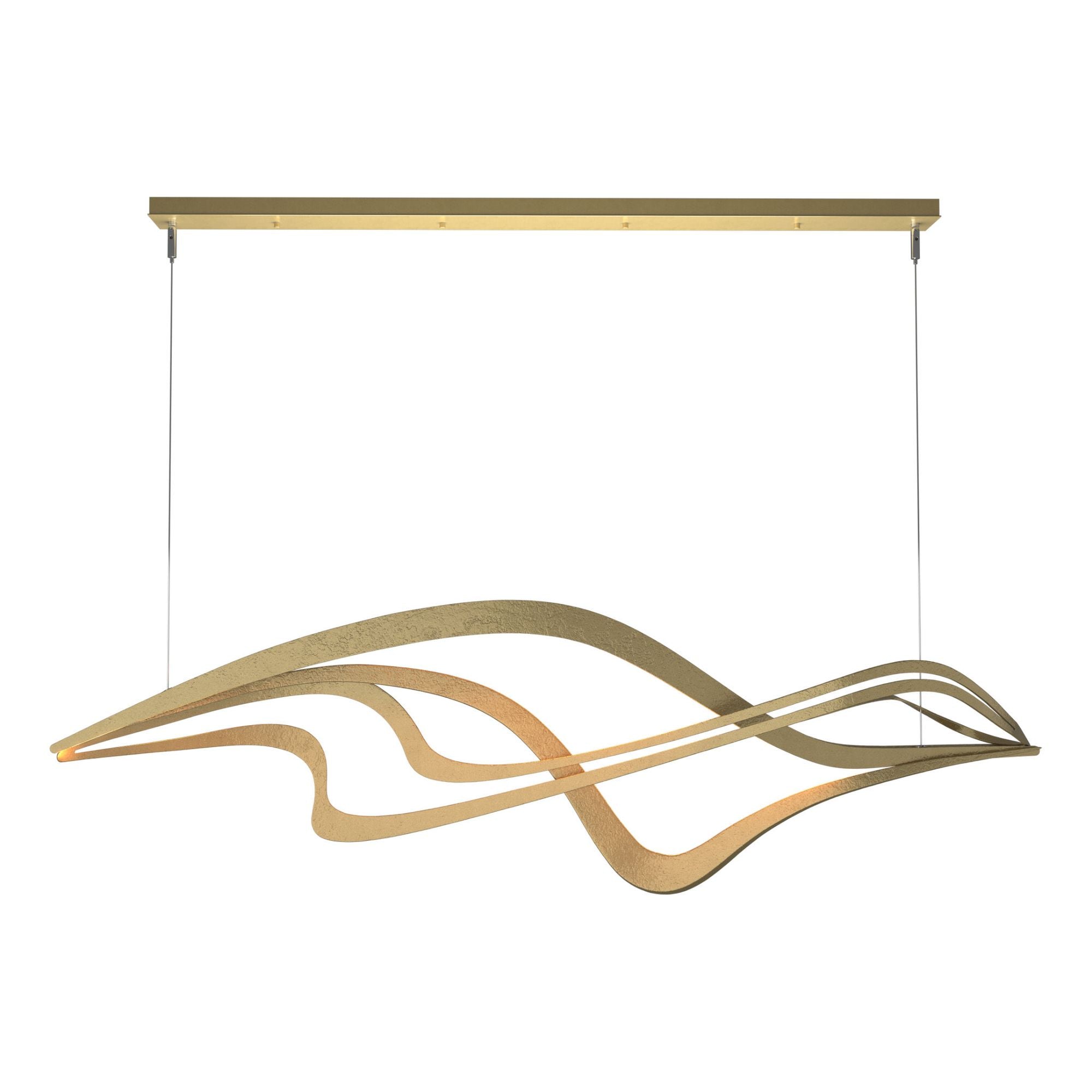Crossing Waves LED Pendant LED in Modern Brass