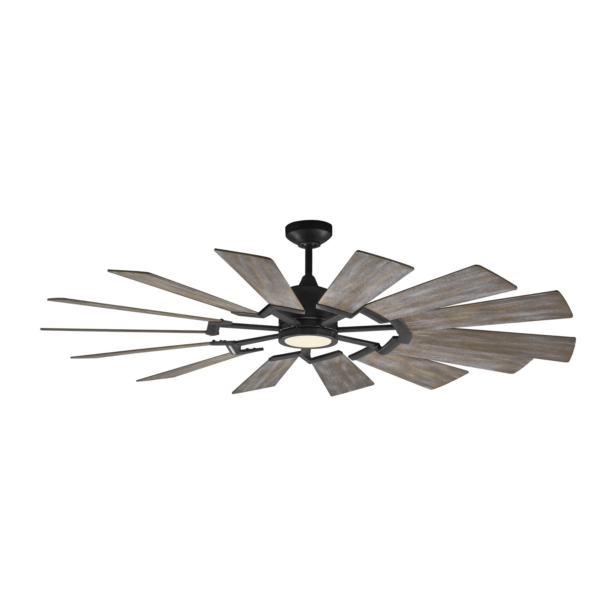 Prairie 62" LED Ceiling Fan  in Aged Pewter  w/ Distressed Grey Weathered Oak Blade D:62'' H:14 3/32''