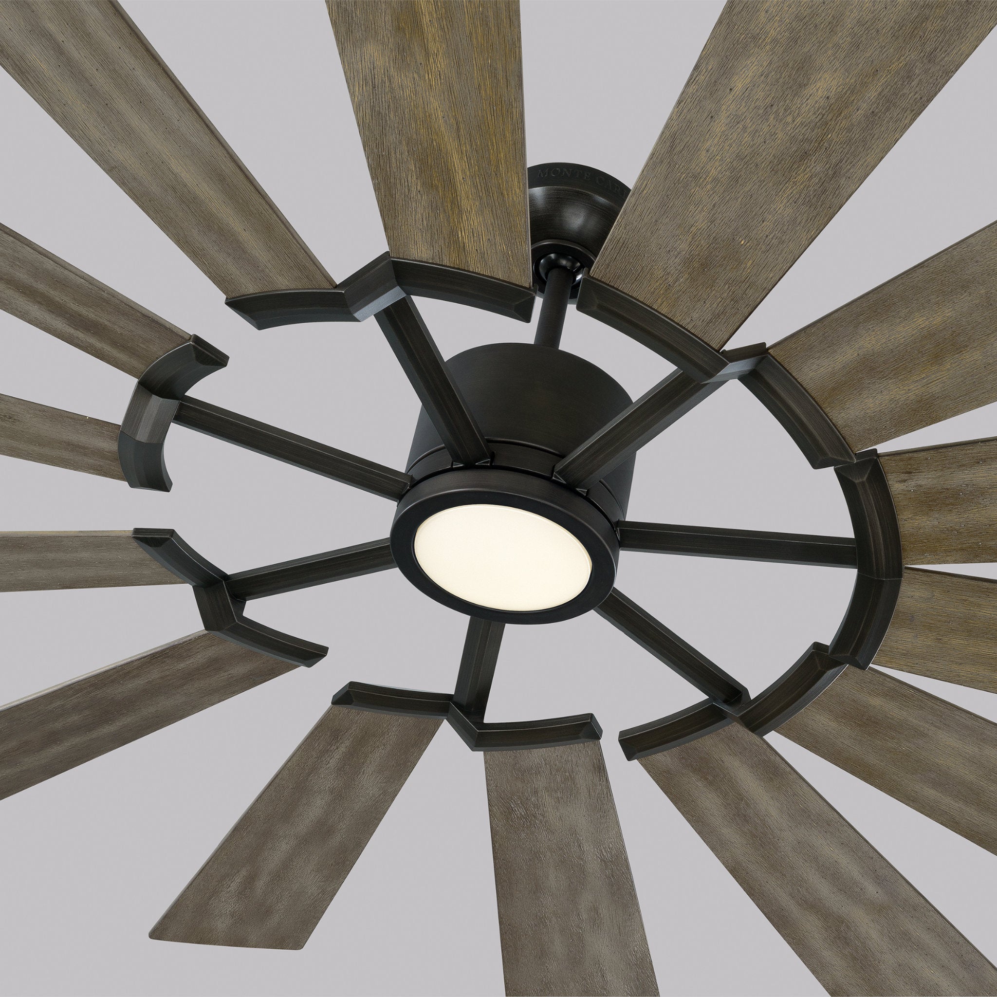 Prairie 72" LED Ceiling Fan  in Aged Pewter  w/ Distressed Grey Weathered Oak Blade D:72'' H:14 3/32''