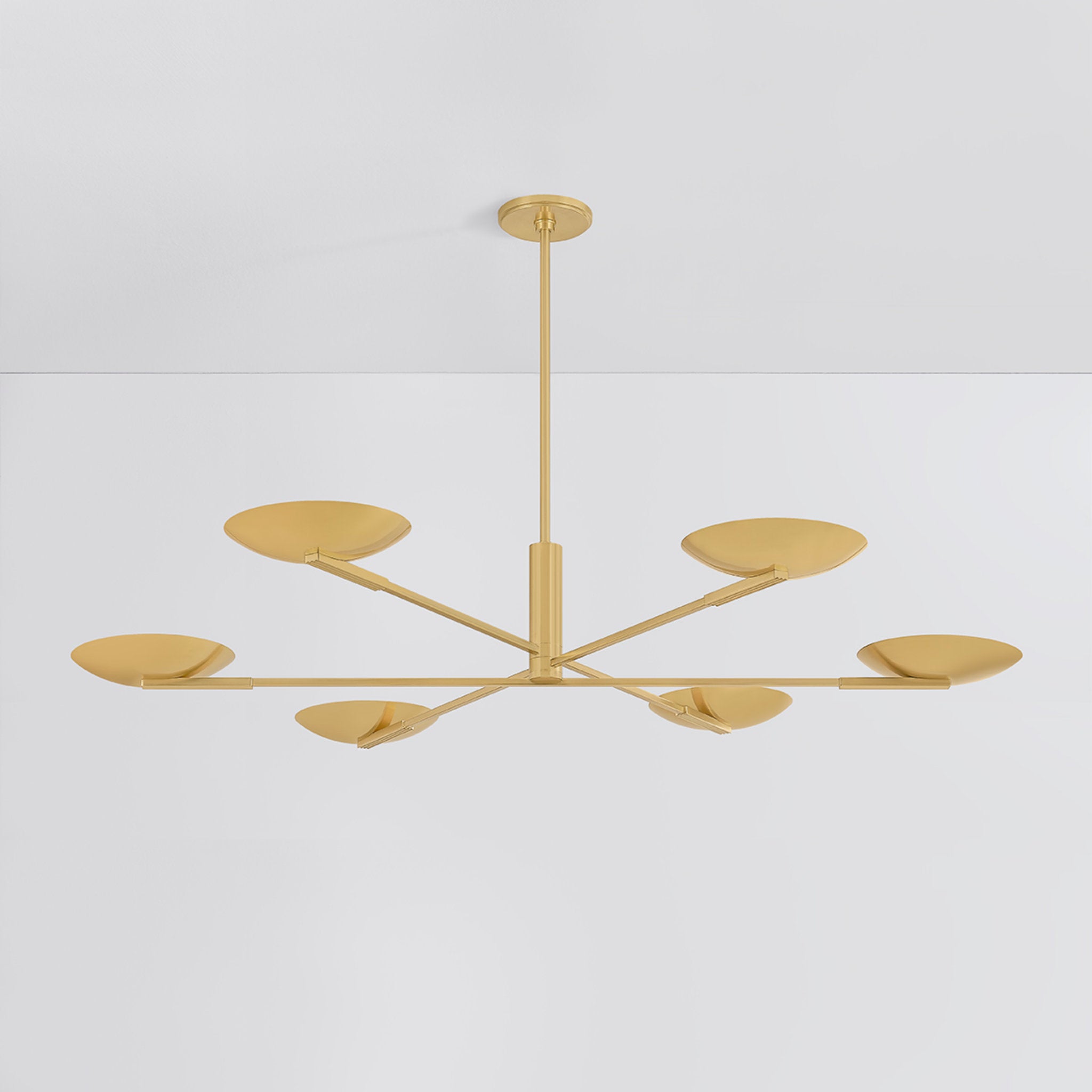 Johnson 6-Light Chandelier in Aged Brass 56W x 8.75H