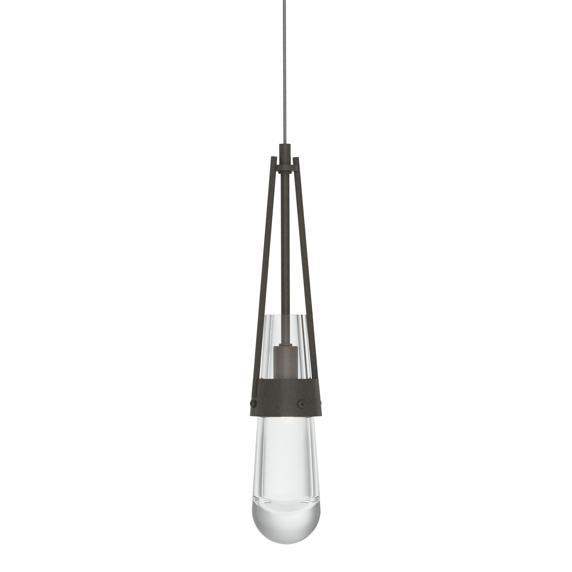 Link Clear Glass Low Voltage Mini Pendant 1-Light Clear Glass (ZM) in Dark Smoke