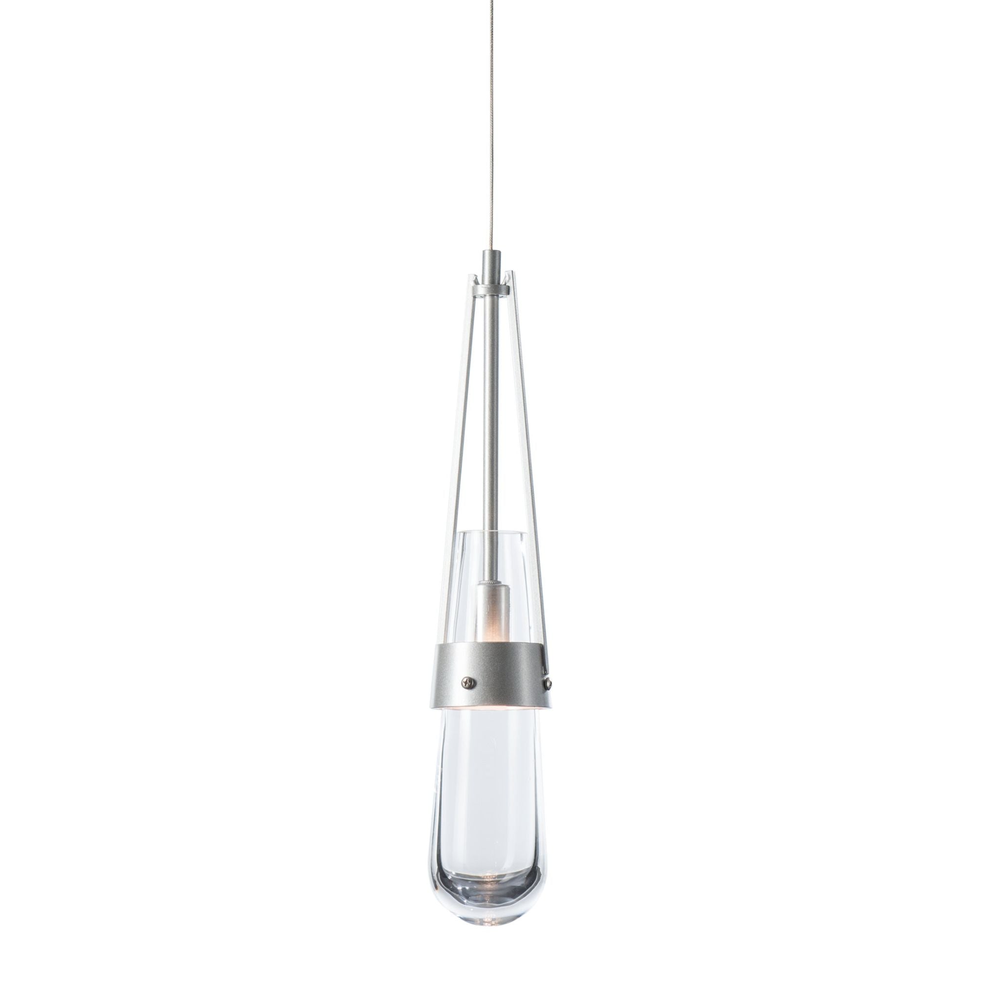 Link Clear Glass Low Voltage Mini Pendant 1-Light Clear Glass (ZM) in Sterling