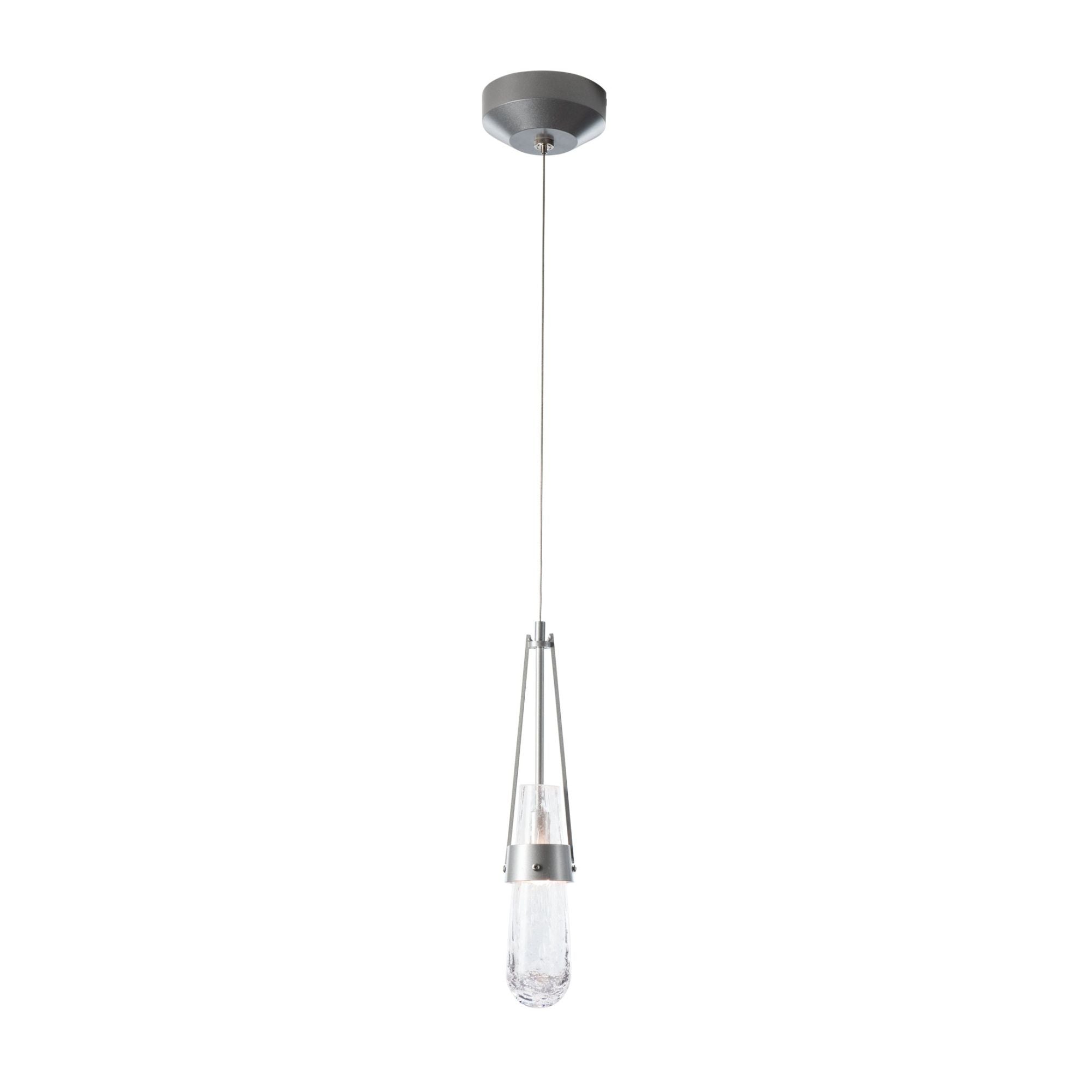Link Blown Glass Low Voltage Mini Pendant 1-Light Clear Bubble Glass (YG) in Sterling