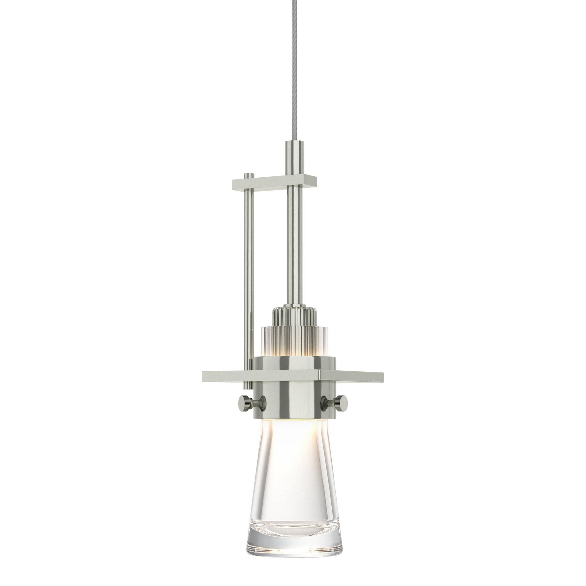 Erlenmeyer Low Voltage Mini Pendant 1-Light Clear Glass (ZM) in Sterling