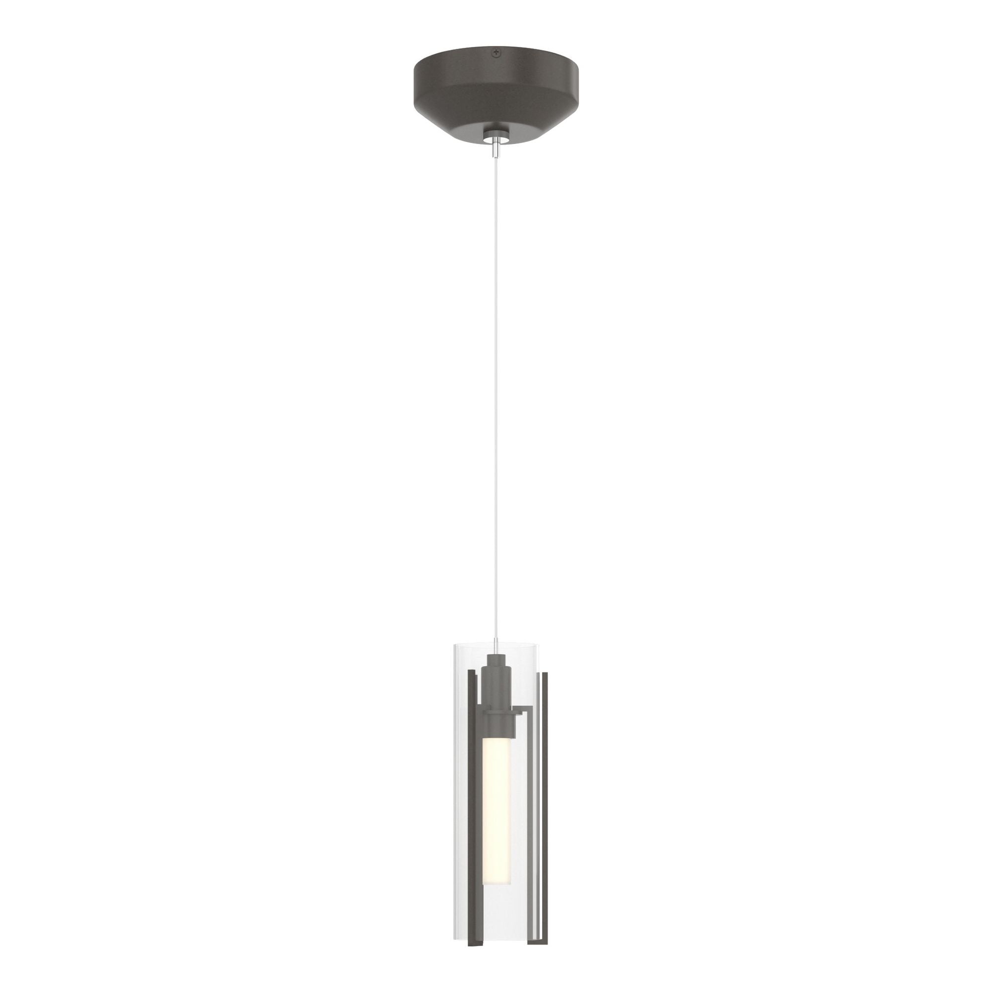 Exos Clear Glass Low Voltage Mini Pendant 1-Light Clear Glass (ZM) in Dark Smoke