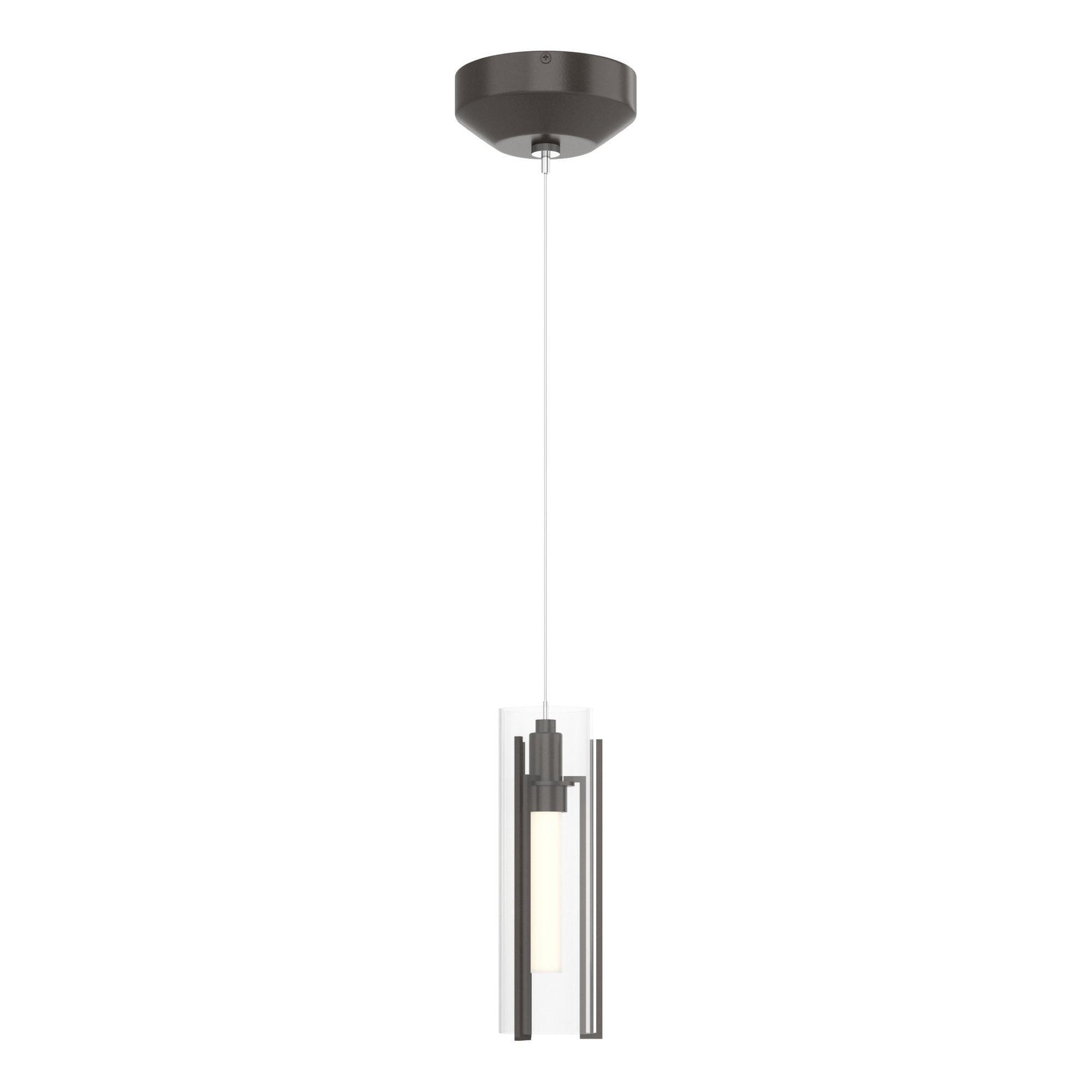 Exos Clear Glass Low Voltage Mini Pendant 1-Light Clear Glass (ZM) in Oil Rubbed Bronze