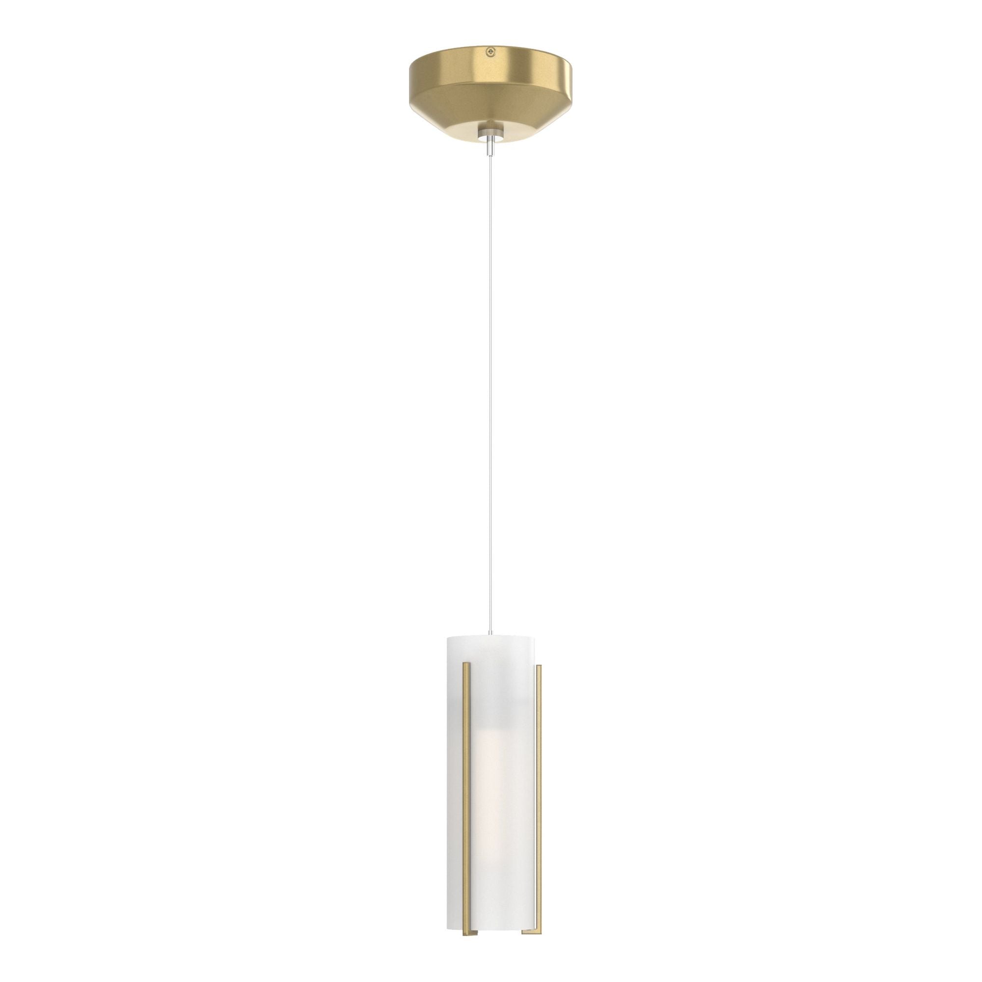 Exos Opal Glass Low Voltage Mini Pendant 1-Light Opal Glass (GG) in Modern Brass