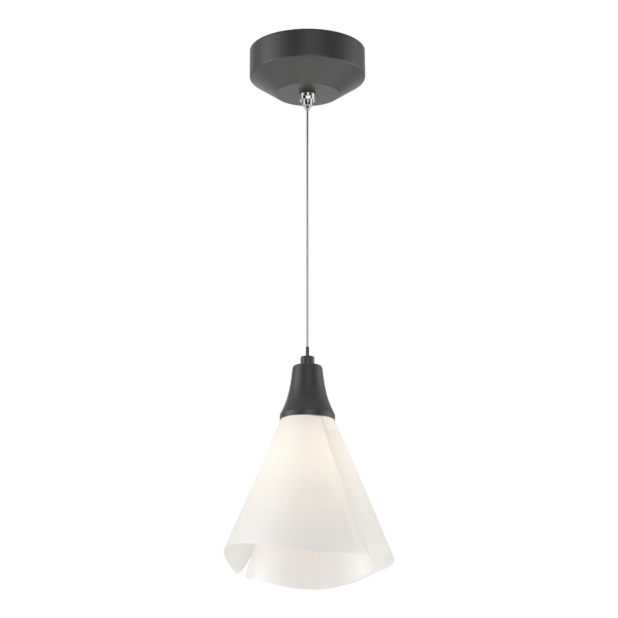 Mobius Low Voltage Mini Pendant 1-Light Spun Frost (SH) in Black