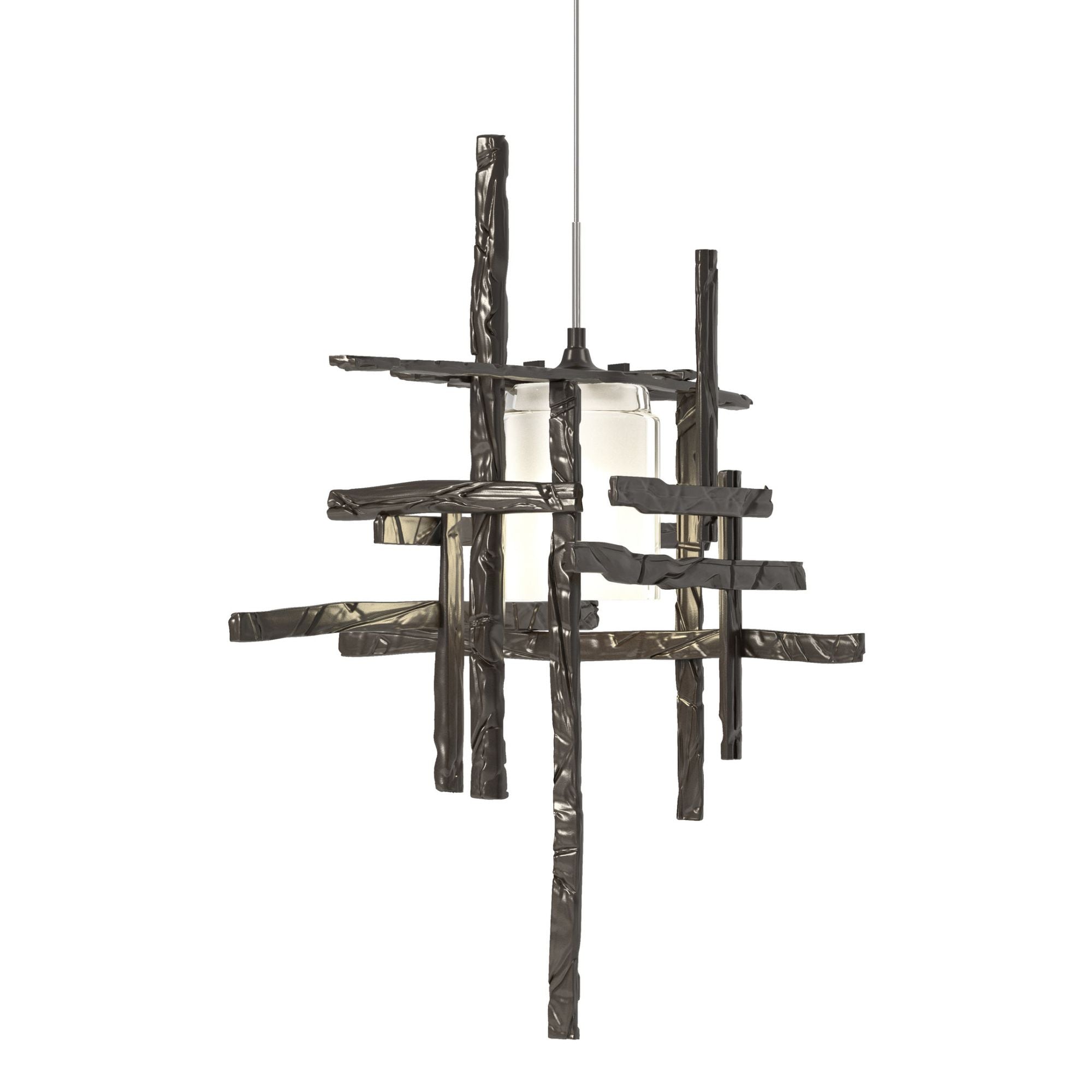 Tura Frosted Glass Low Voltage Mini Pendant 1-Light Cast Glass (YC) in Oil Rubbed Bronze
