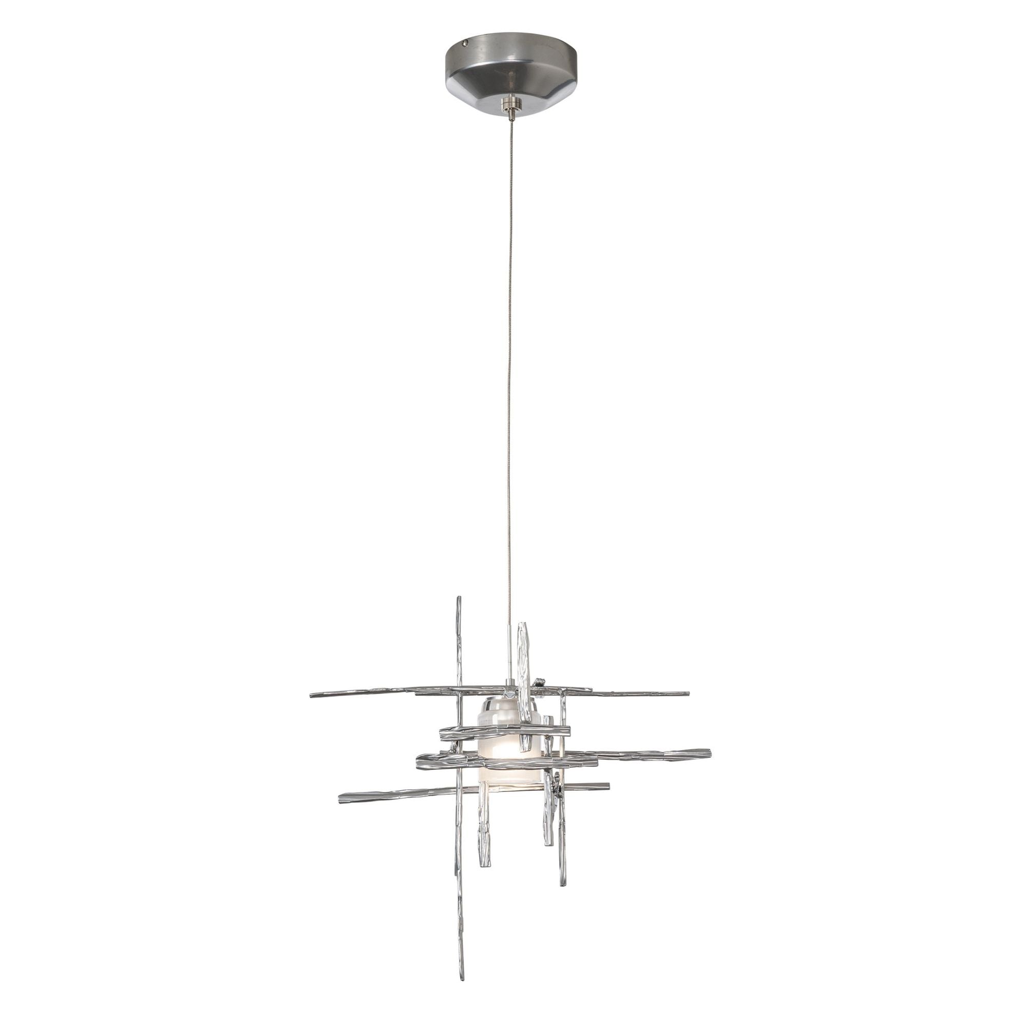 Tura Frosted Glass Low Voltage Mini Pendant 1-Light Cast Glass (YC) in Sterling