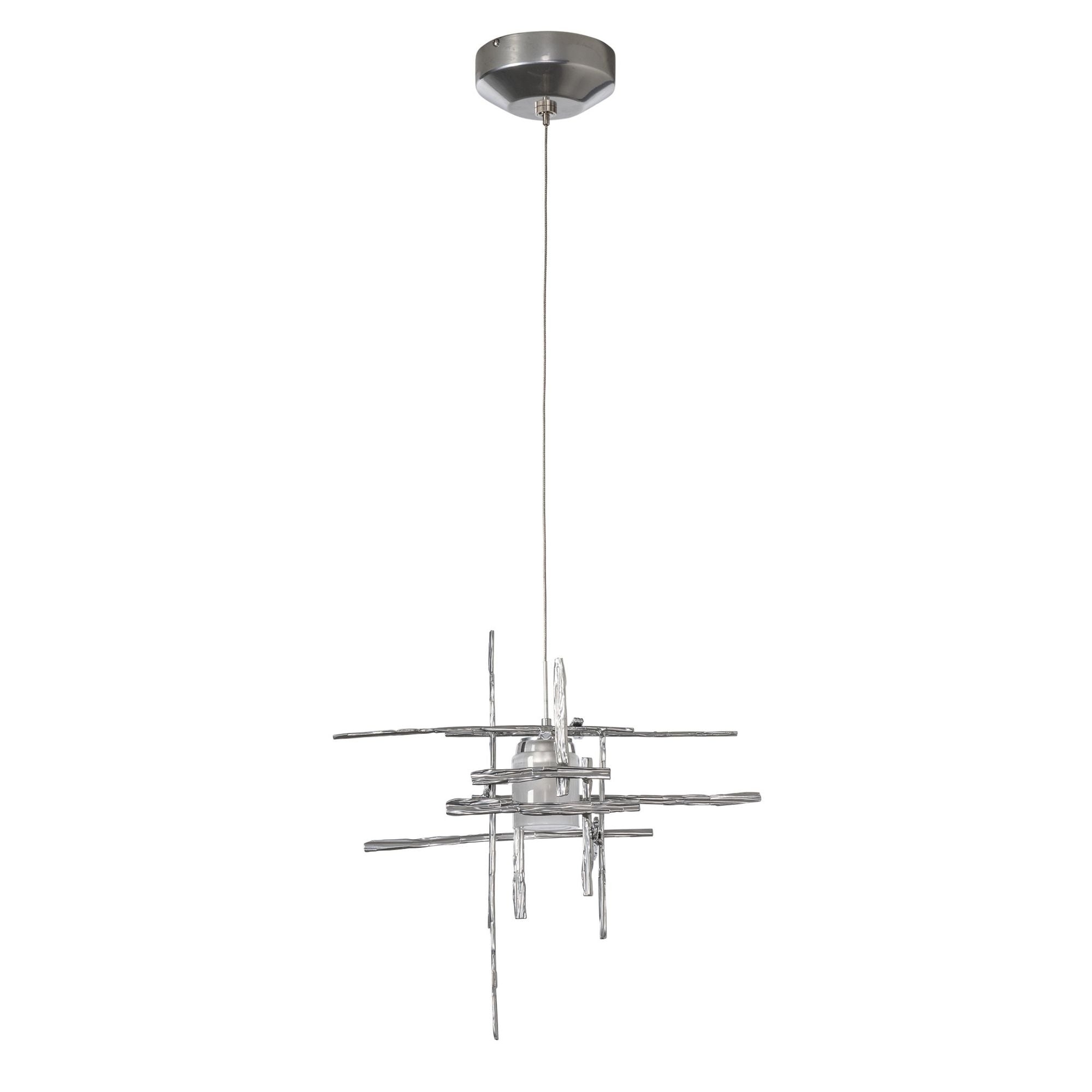 Tura Frosted Glass Low Voltage Mini Pendant 1-Light Cast Glass (YC) in Sterling
