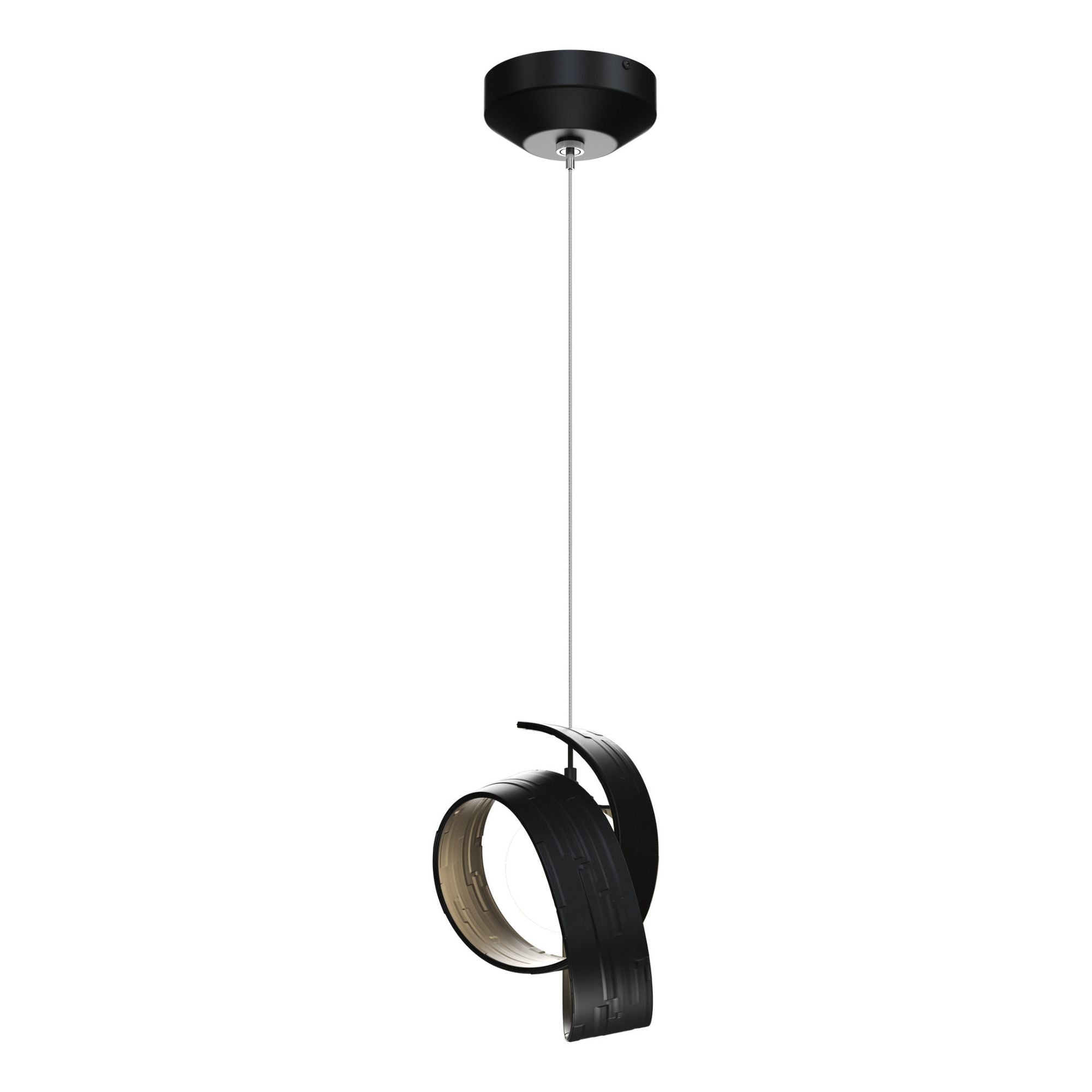 Riza Low Voltage Mini Pendant 1-Light Opal Glass (GG) in Black