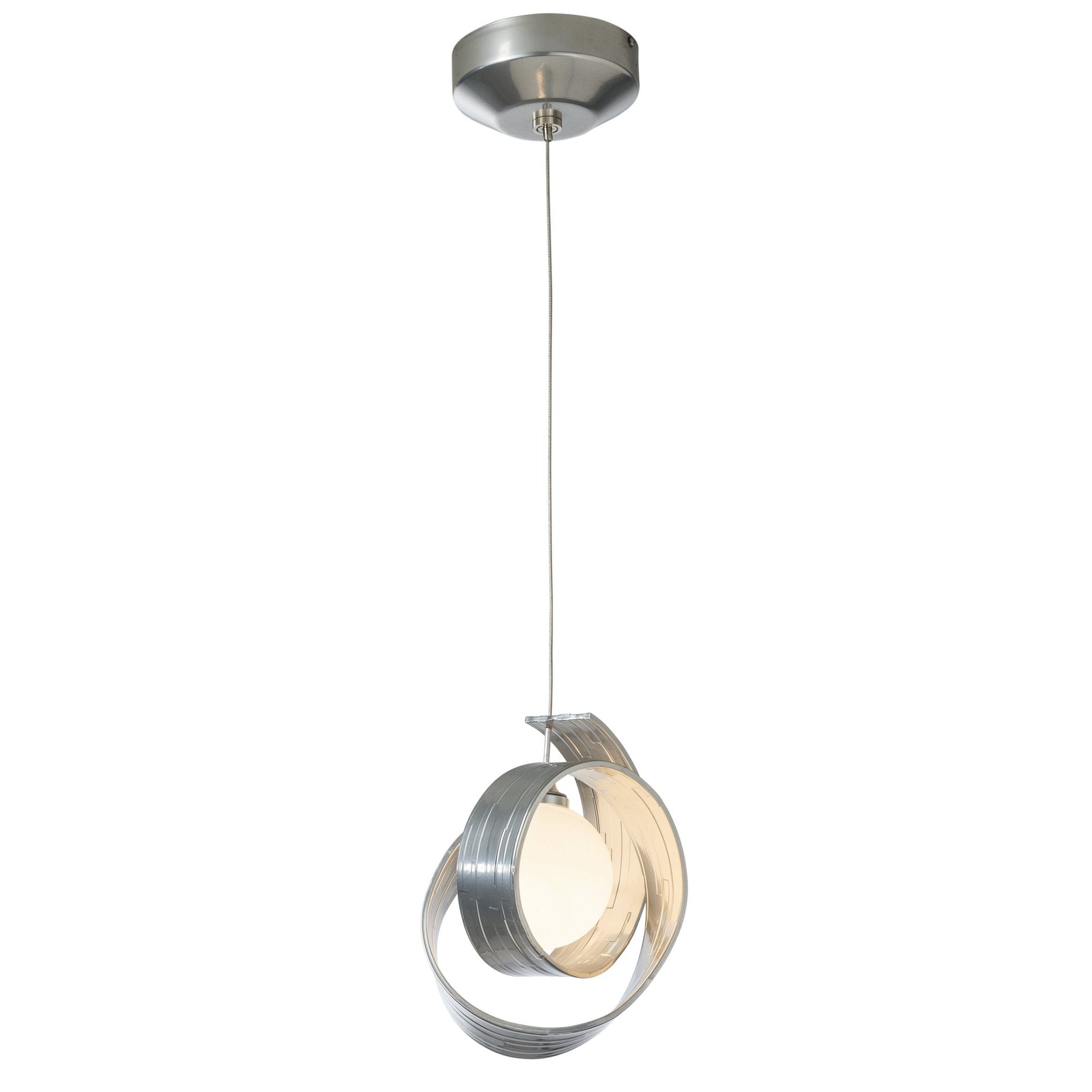 Riza Low Voltage Mini Pendant 1-Light Opal Glass (GG) in Sterling