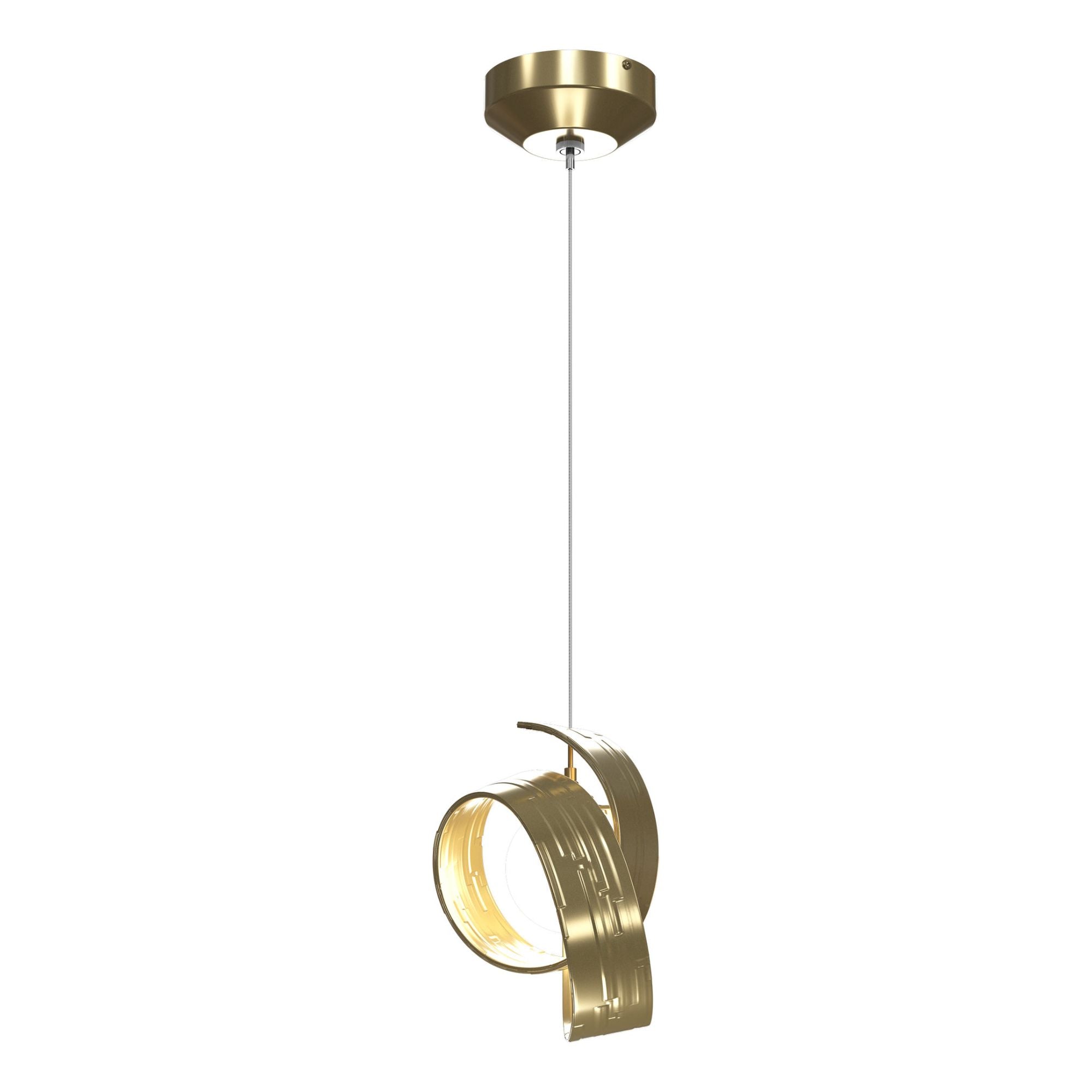 Riza Low Voltage Mini Pendant 1-Light Opal Glass (GG) in Modern Brass
