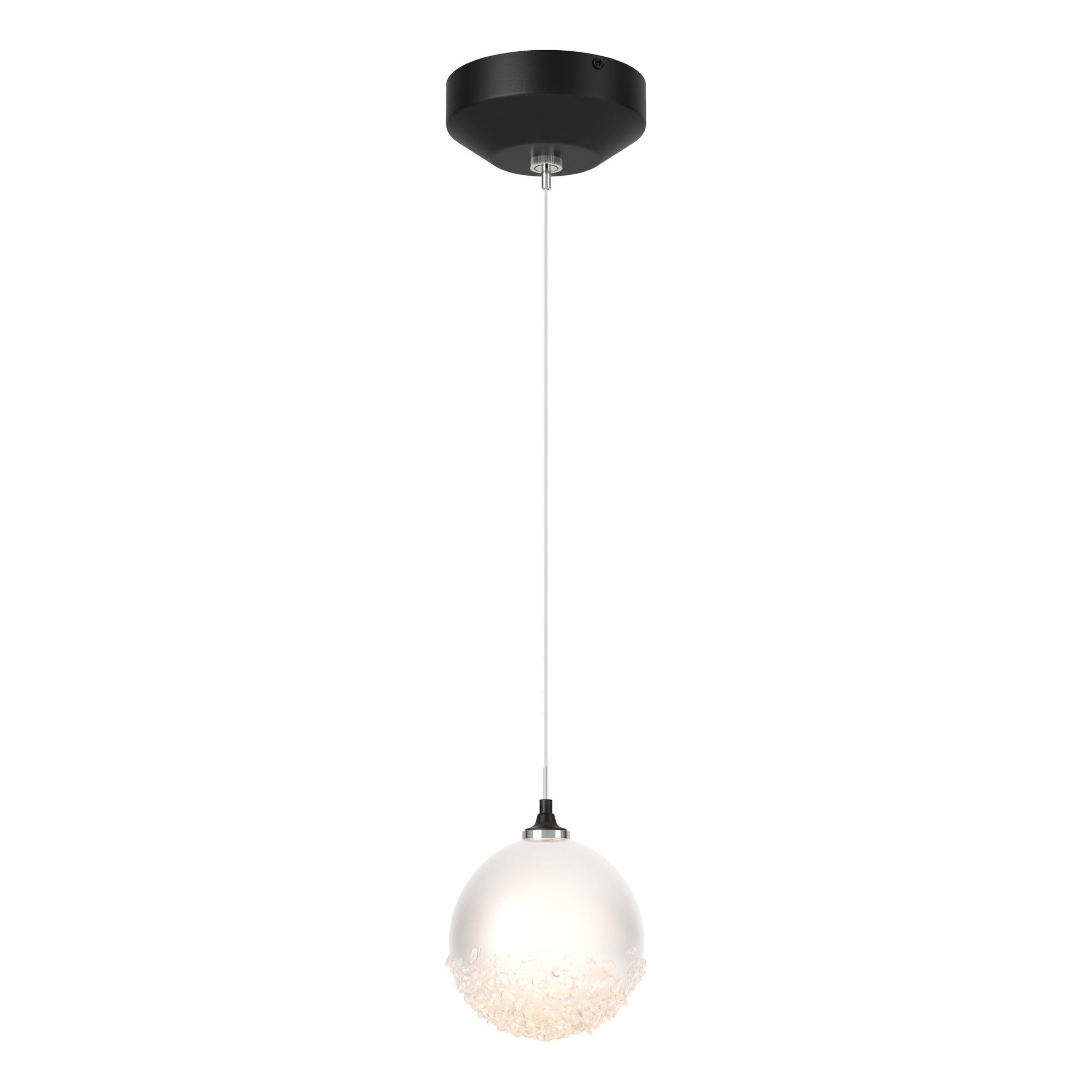 Fritz Globe 1-Light Mini Pendant 1-Light Frosted Glass (FD) in Black