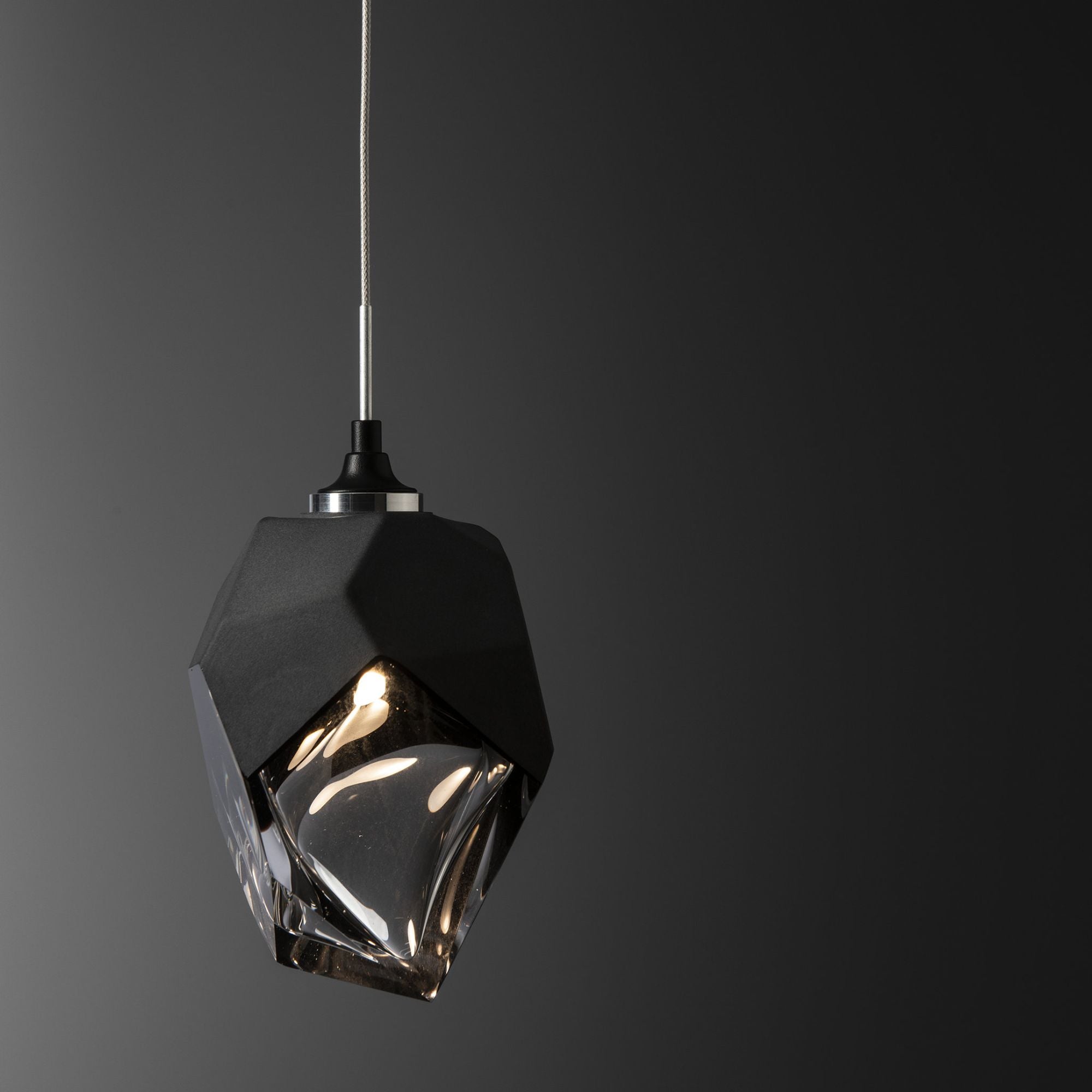 Chrysalis 1-Light Small Pendant 1-Light Black Crystal (BP) in Black