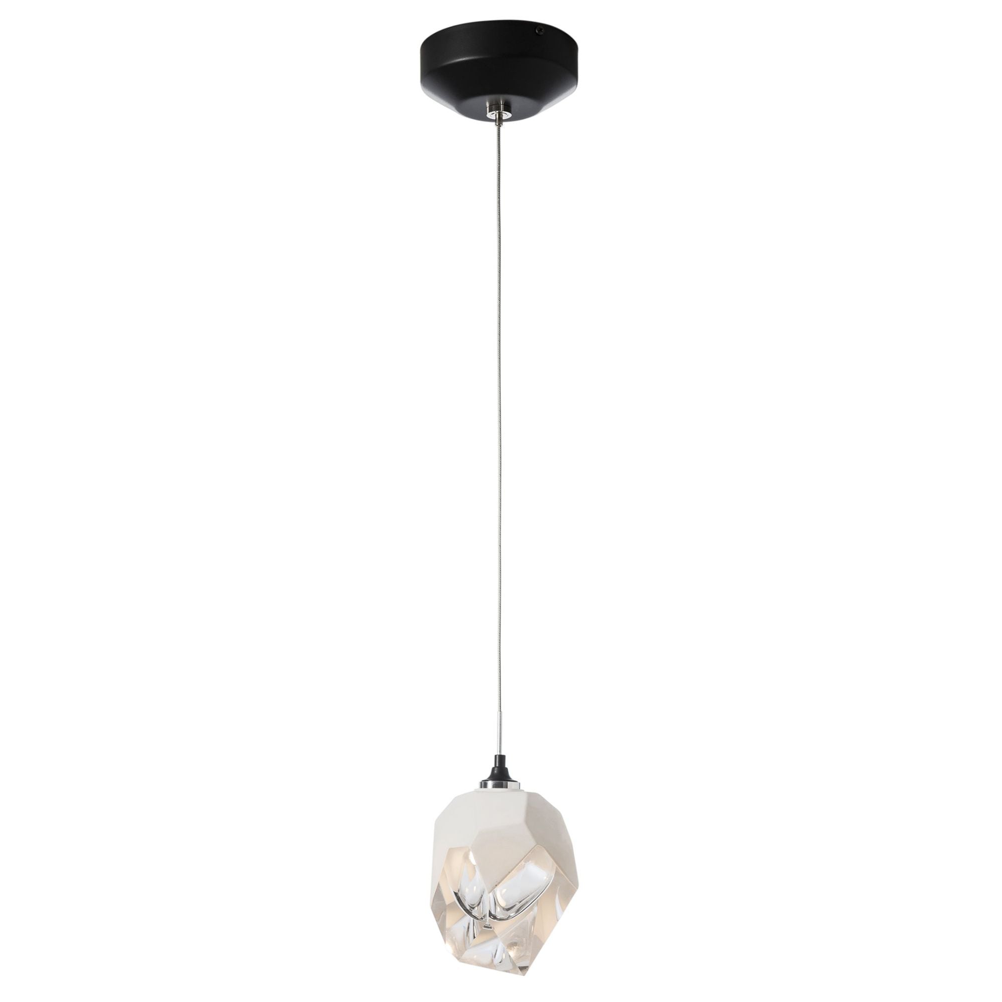 Chrysalis 1-Light Small Pendant 1-Light White Crystal (WP) in Black