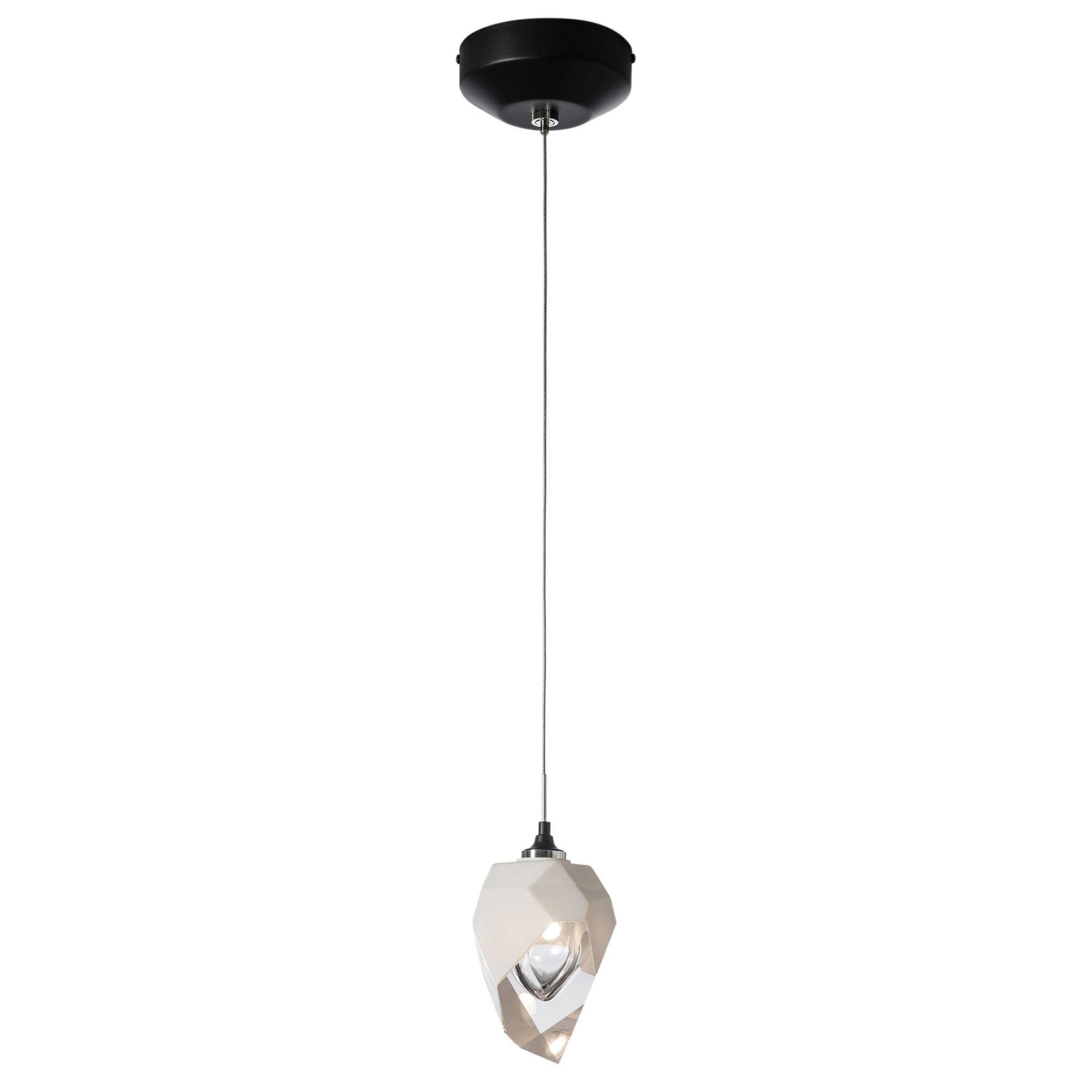 Chrysalis 1-Light Small Pendant 1-Light White Crystal (WP) in Black