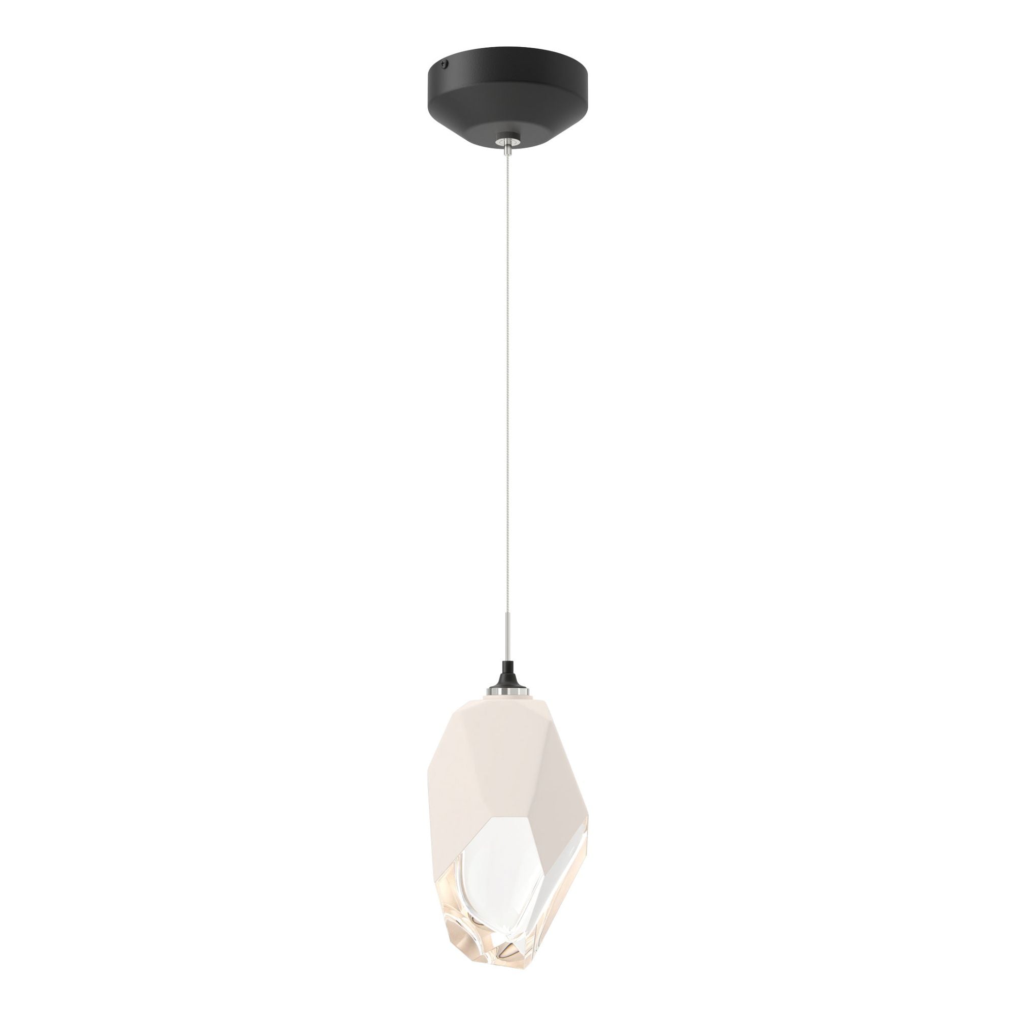 Chrysalis 1-Light Large Pendant 1-Light White Crystal (WP) in Black