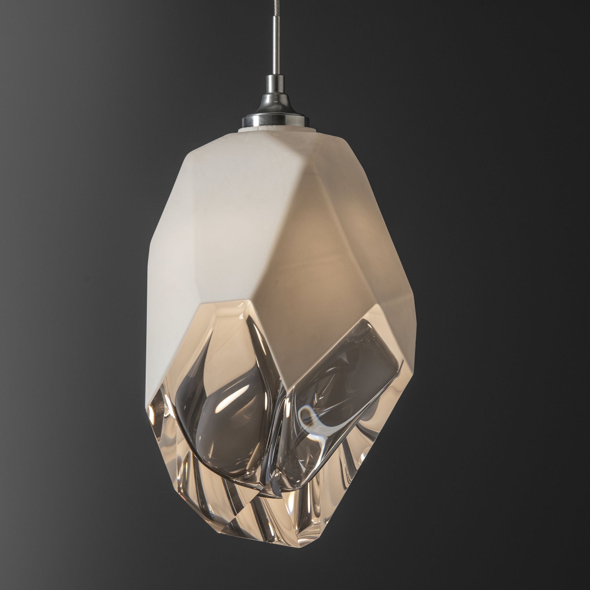 Chrysalis 1-Light Large Pendant 1-Light White Crystal (WP) in Sterling